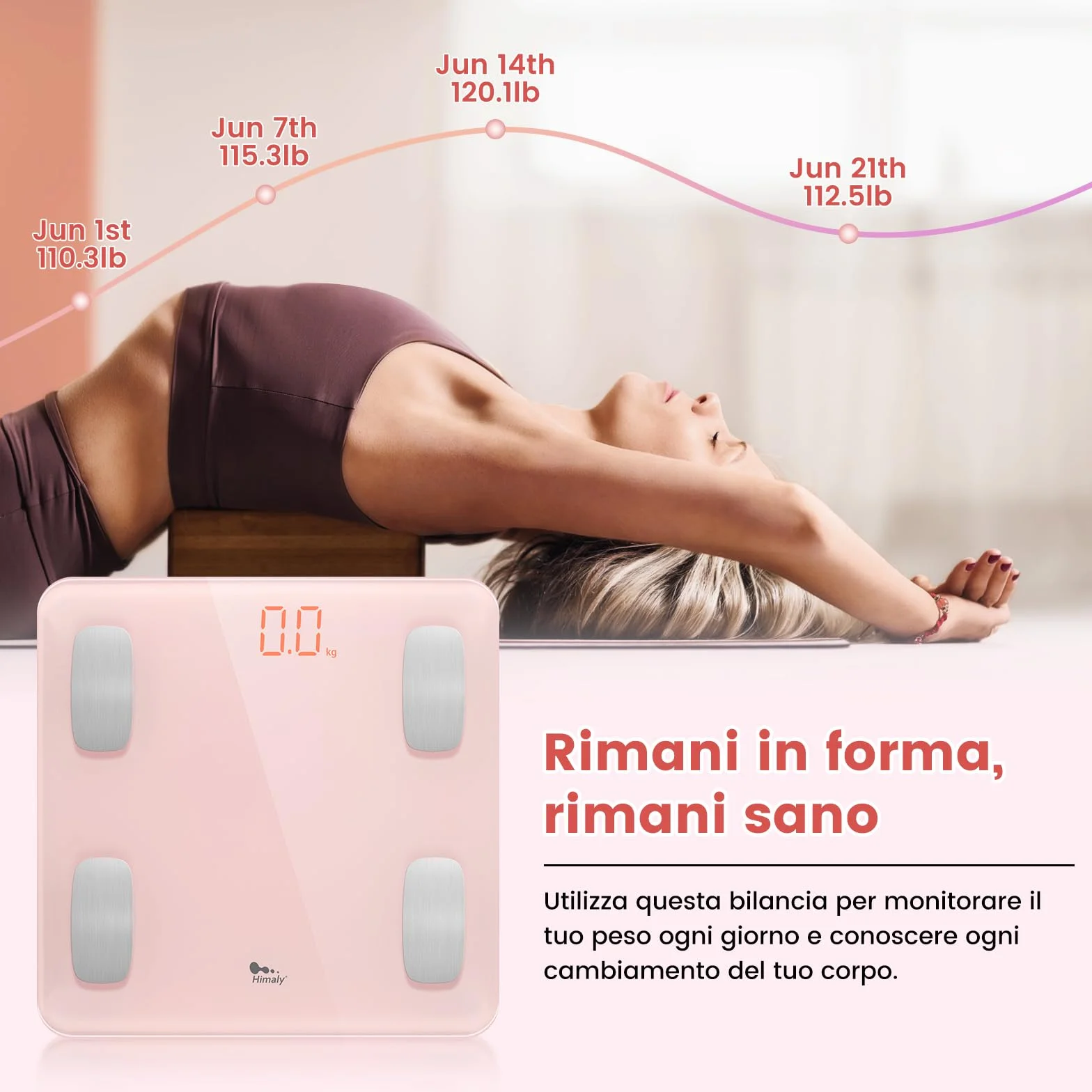Himaly Bilancia Pesapersone Digitale Professionale Bluetooth 180 kg
