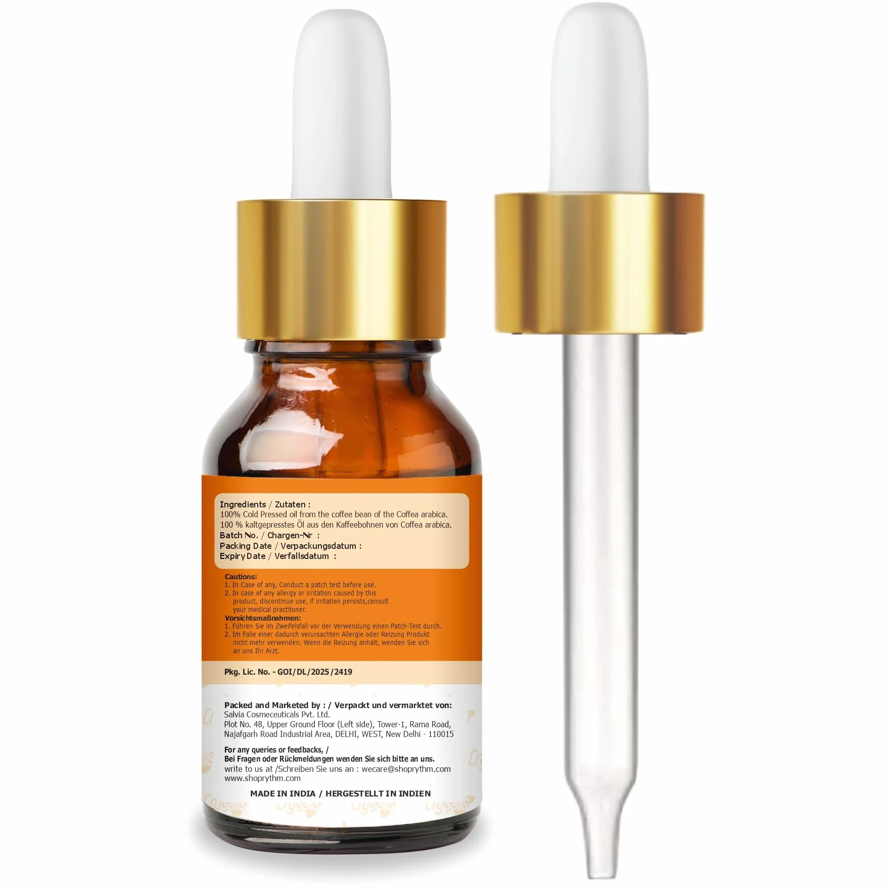 Olio di chicchi di caffè verde Crysalis Coffea Arabica 30 ml