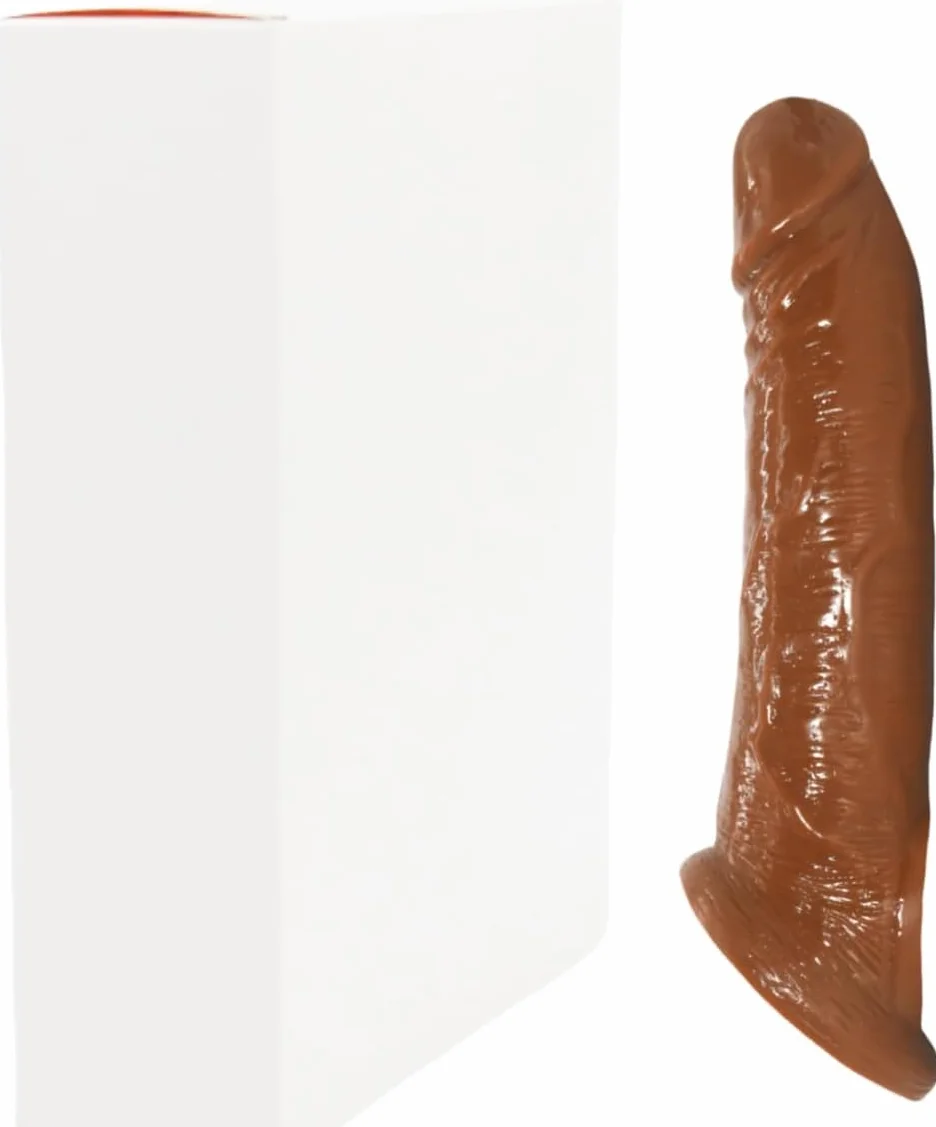 Guaina Pene Silicone, Pénile Ingrandimento Indossabile Morbido, Allungamento Maschile, Ritardante Sessuale Giocattolo Uomo, Bruno