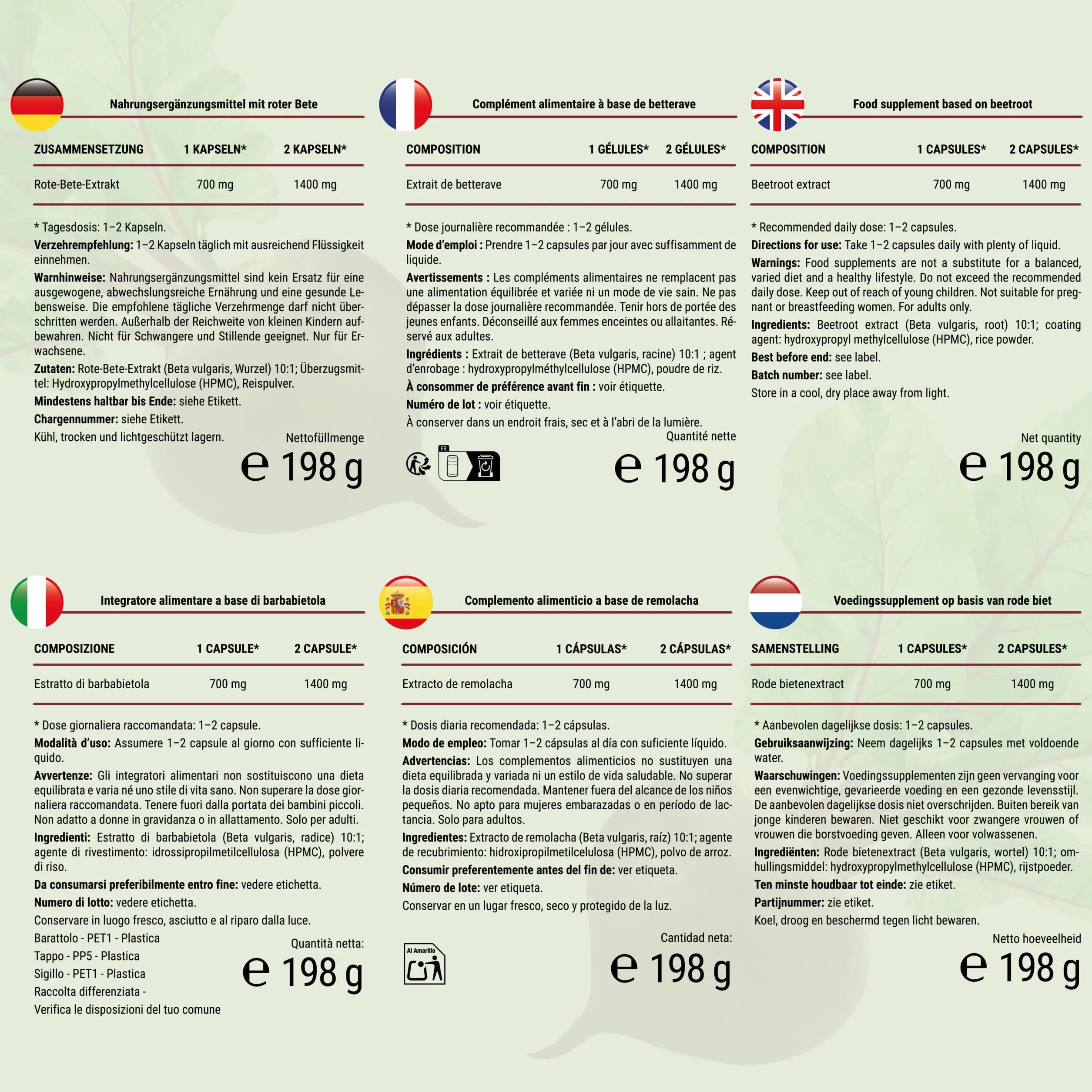 Barbabietola Rossa Integratore 14000 mg 240 Capsule Estratto 10:1 Supporto Ossido Nitrico Vegano