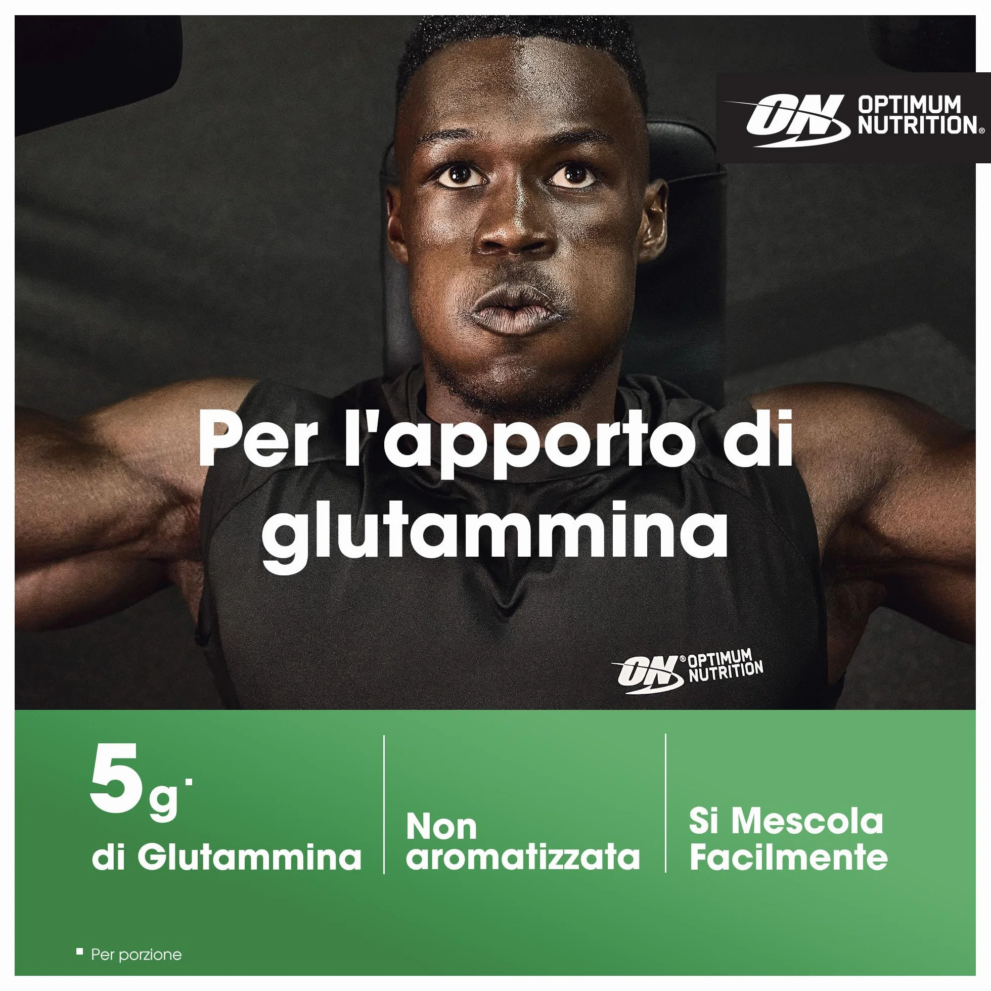 Optimum Nutrition Glutamine, Aminoacido L-Glutammina in Polvere, Integratore Alimentare per la Preparazione di Frullati Pre e Post-Allenamento, Non Aromatizzato, 123 Porzioni, 630 g
