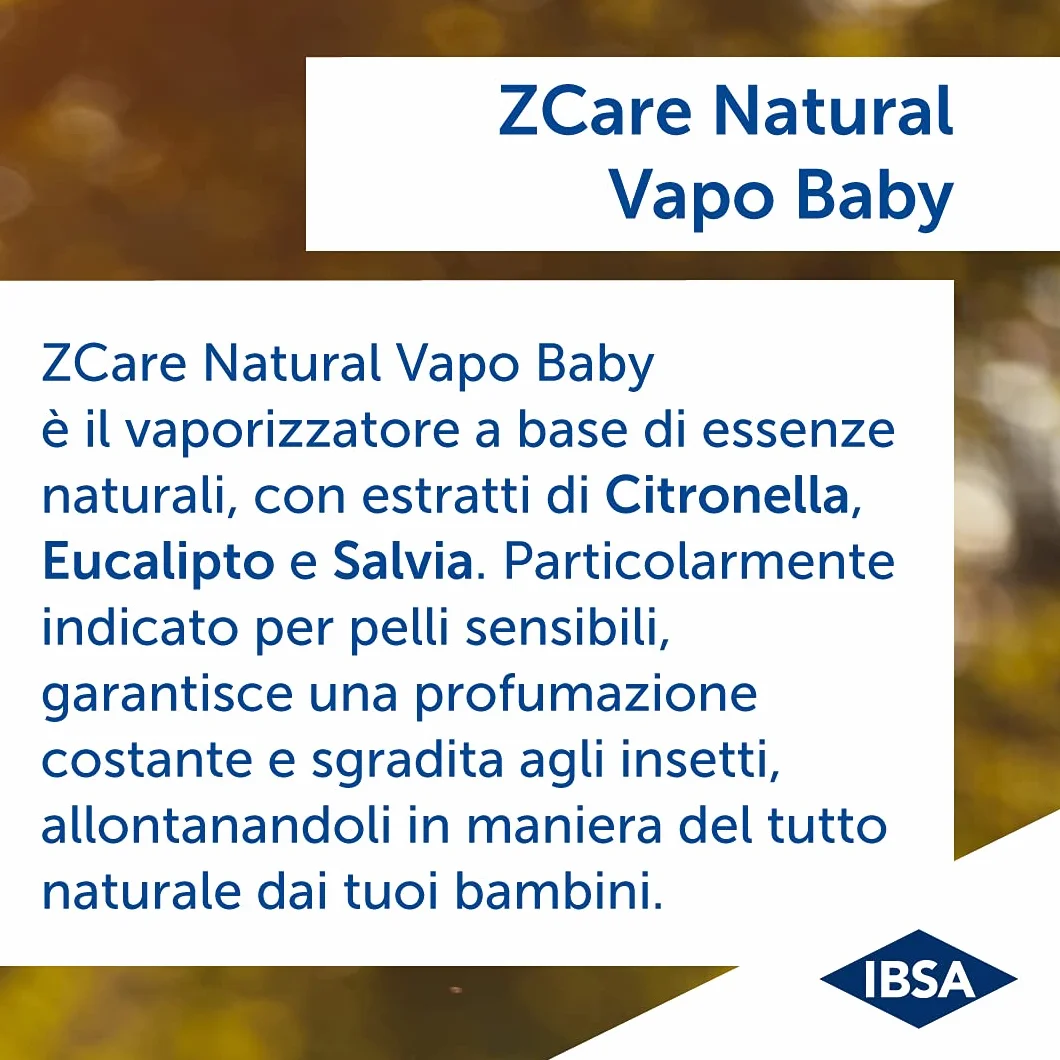 ZCare Natural Vaporizzatore Antizanzare Bambini 100 Ml Citronella Eucalipto Salvia