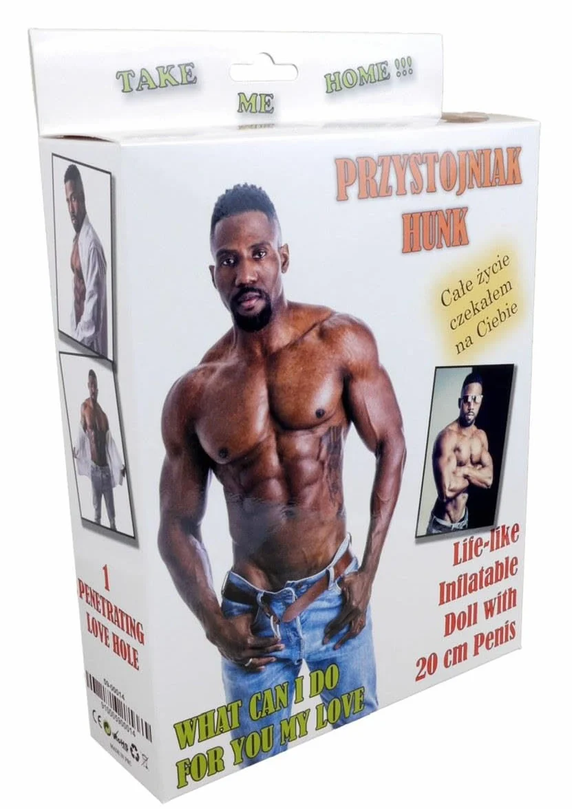 HUNK BAMBOLO GONFIABILE MASCHIO NERO
