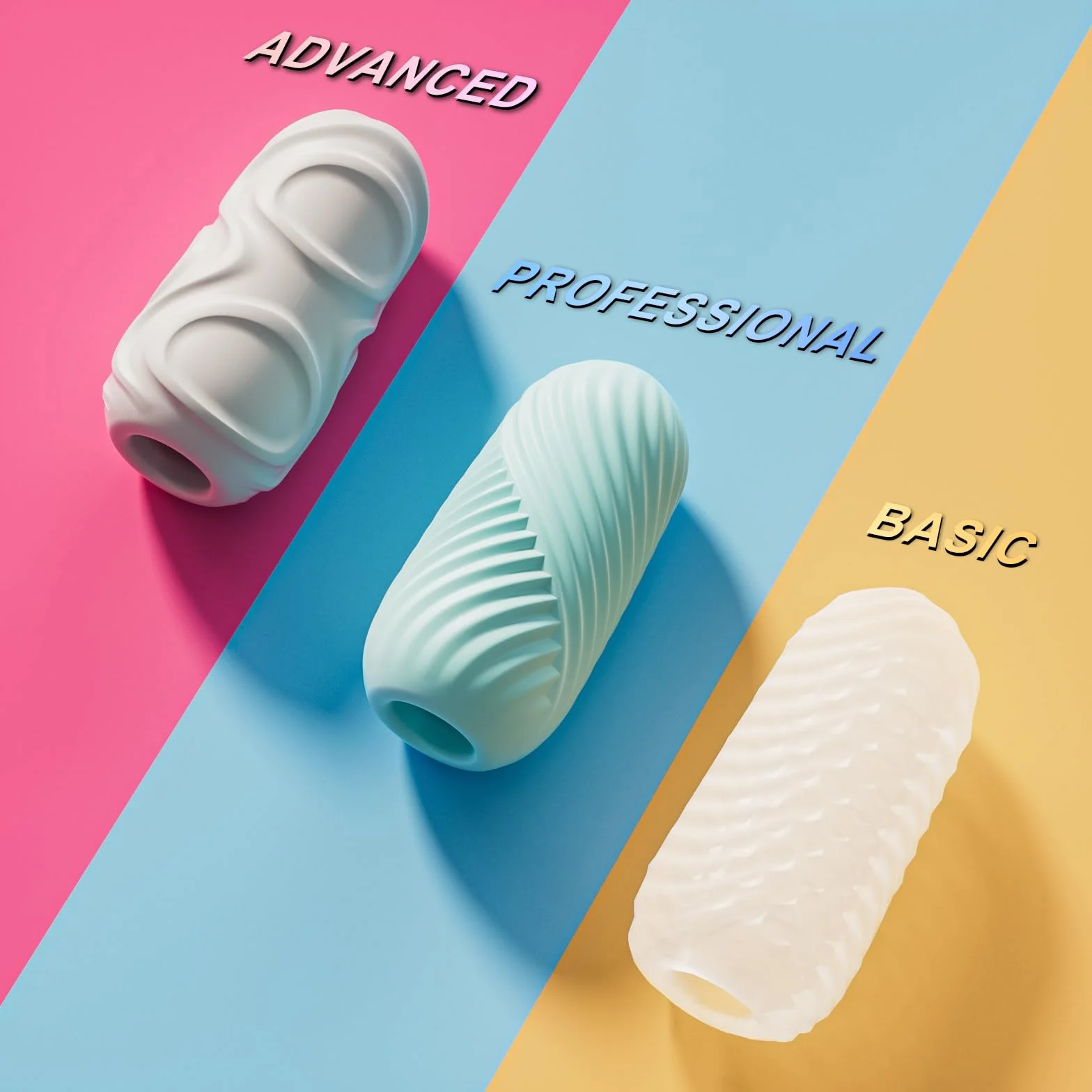 Uovo Masturbatore Uomo Sex Toys - 3 Uova Realistico Masturbatori Maschili Ultra Elastico Toy con 3D Vagina Finta, Pompino Pene Giocattoli Sessuali Tascabili Portatili Manuale Objet per Uomini