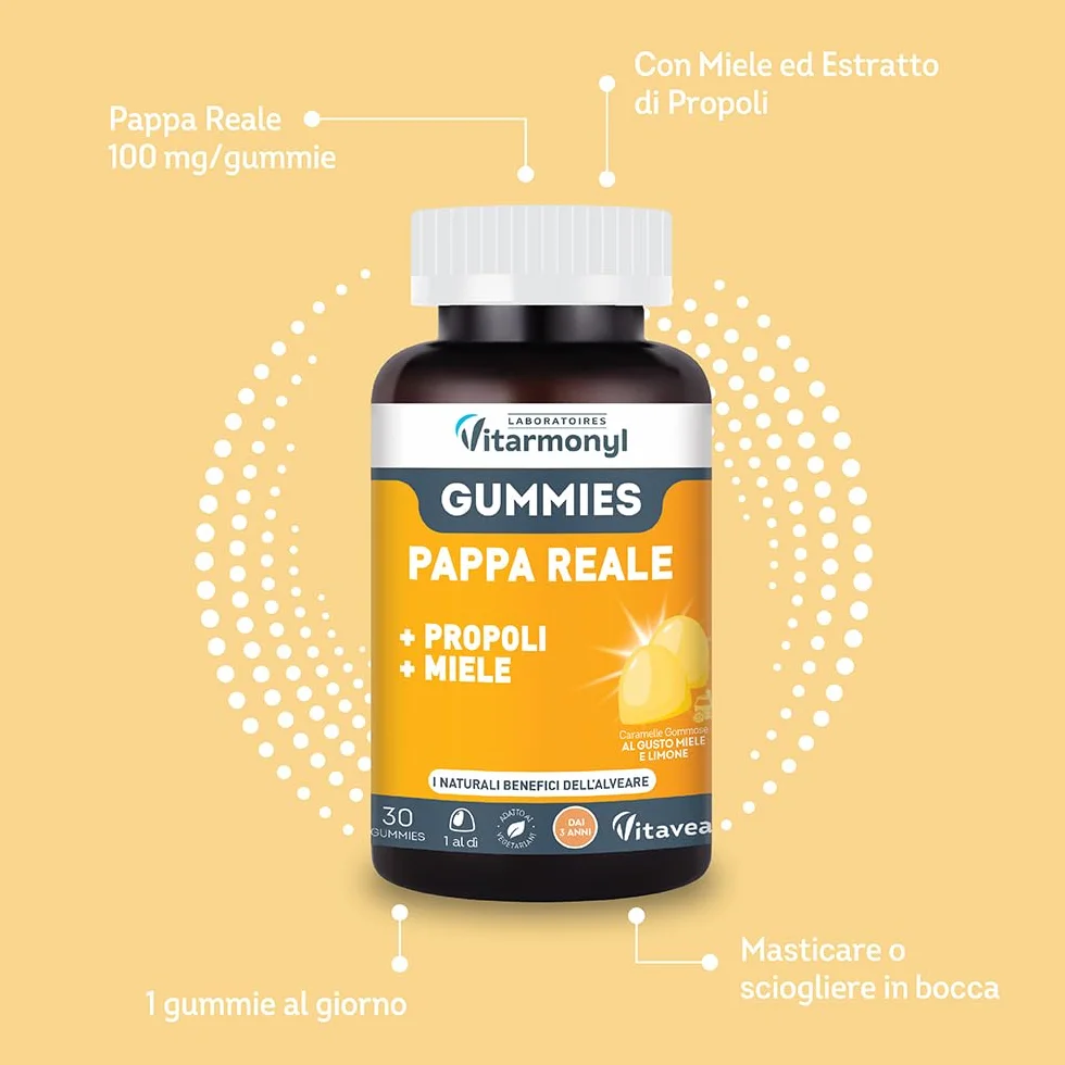 VITARMONYL PAPPA REALE GUMMIES z Propoli i Miele dla Dzieci +3 30 sztuk