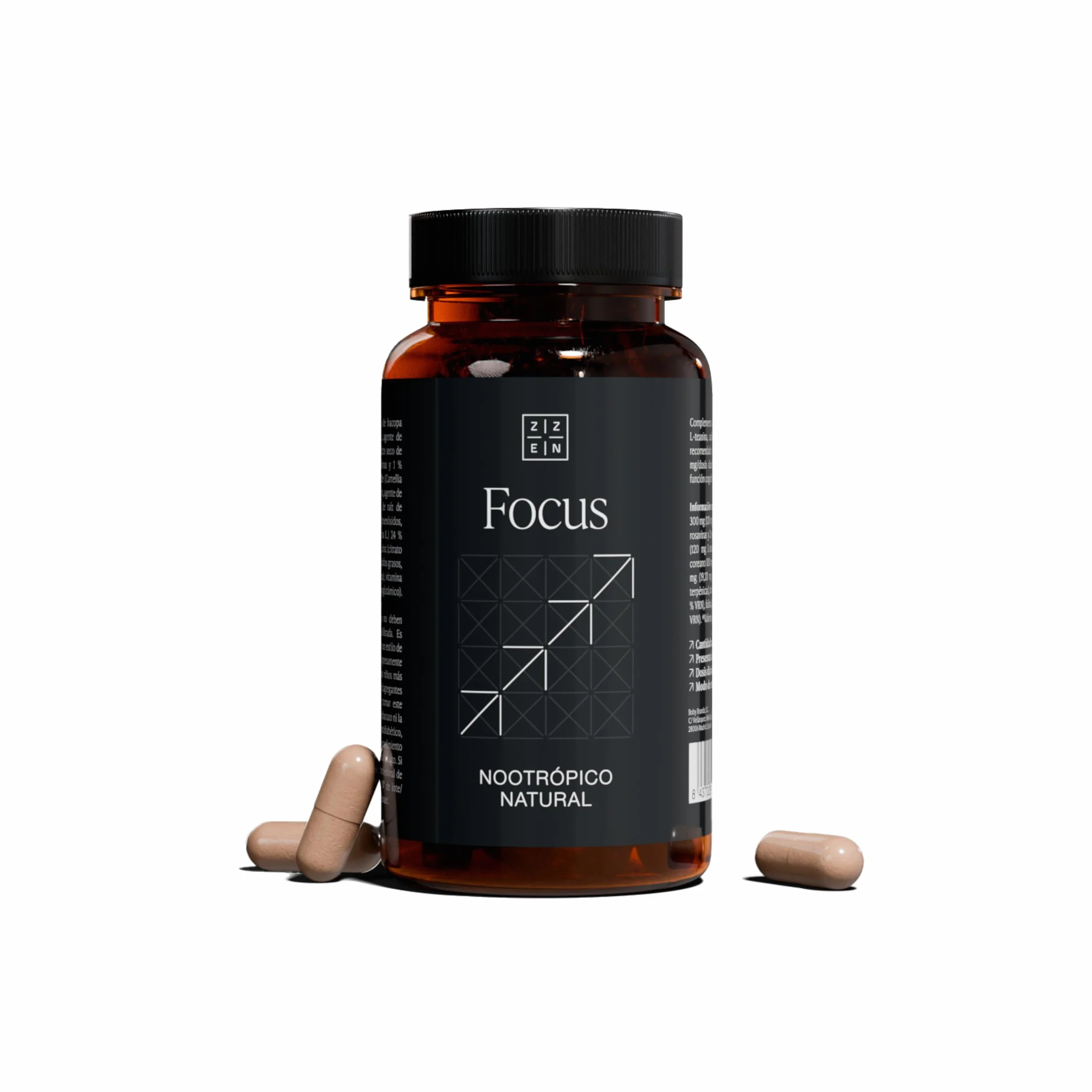 ZZEN FOCUS Nootropico Naturale Integratore Stanchezza Energia Concentrazione Memoria 60 Capsule