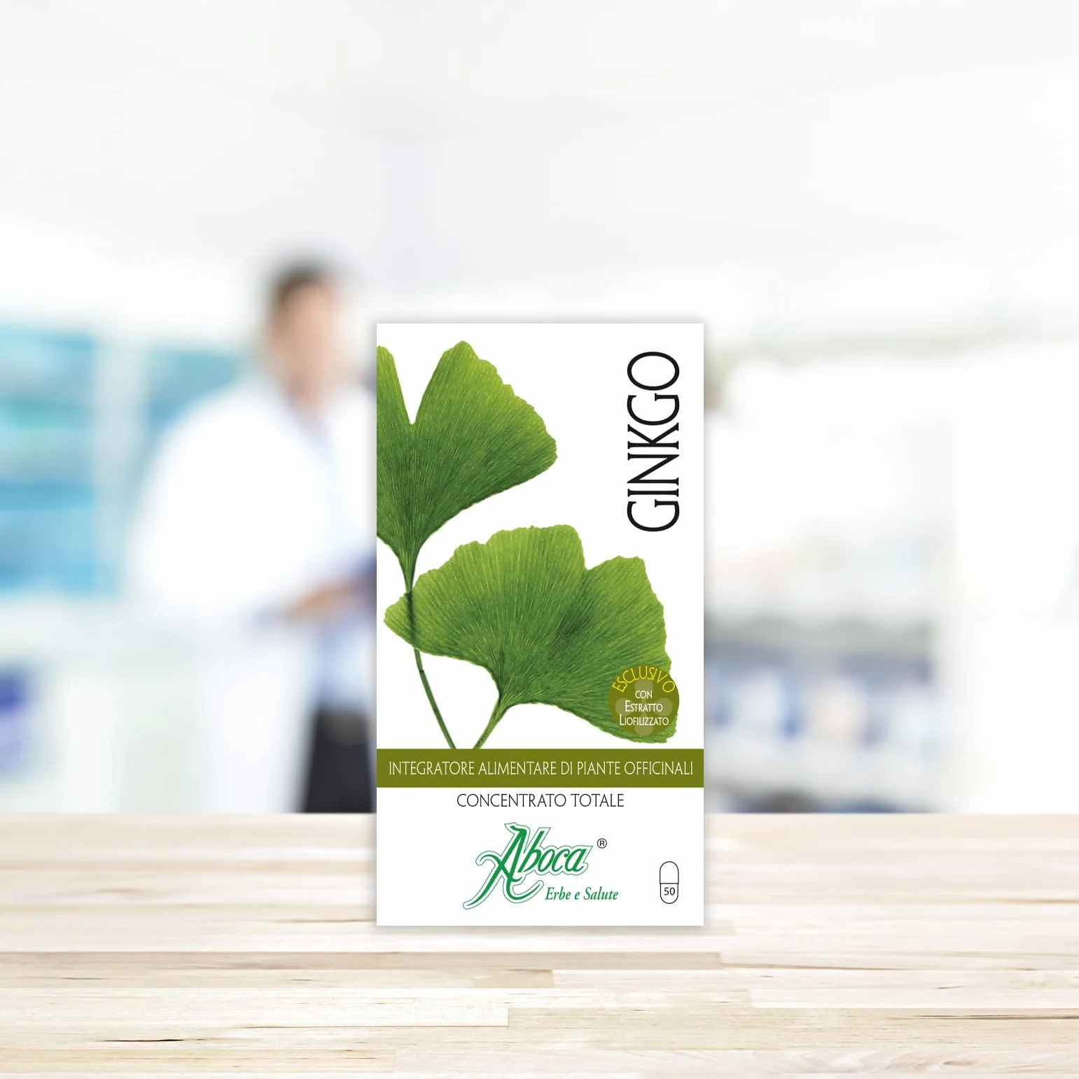 Aboca Ginkgo Concentrato Totale 50 Opercoli - Integratore Alimentare per la Fisiologica Funzionalità del Microcircolo e le Funzioni Cognitive