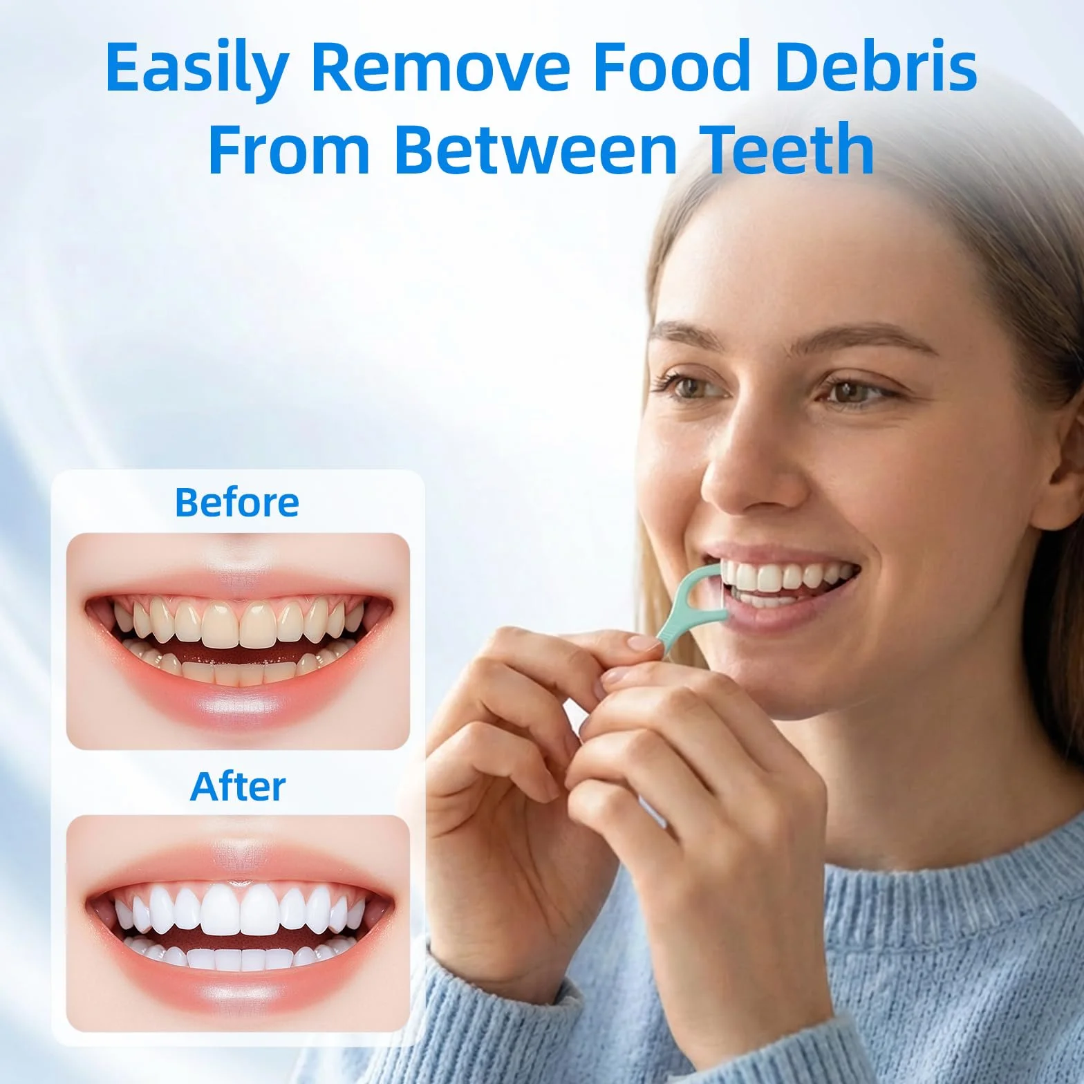 600 Pezzi Archetti Filo interdentale,Archetti Filo Interdentale Forcella Con Aroma di Menta, Bastoncini di Filo Interdentale, Stuzzicadenti per Pulizia Denti