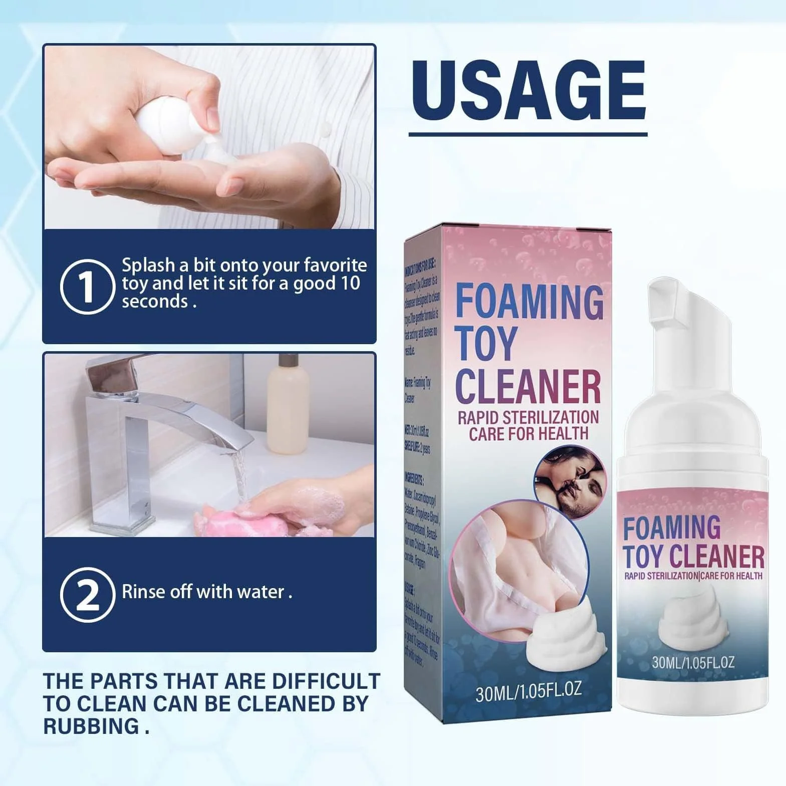 Fresh Foaming Toy Cleaner, detergente a secco in schiuma per giocattoli, Pulitore per giocattoli per adulti con formula naturale (2)