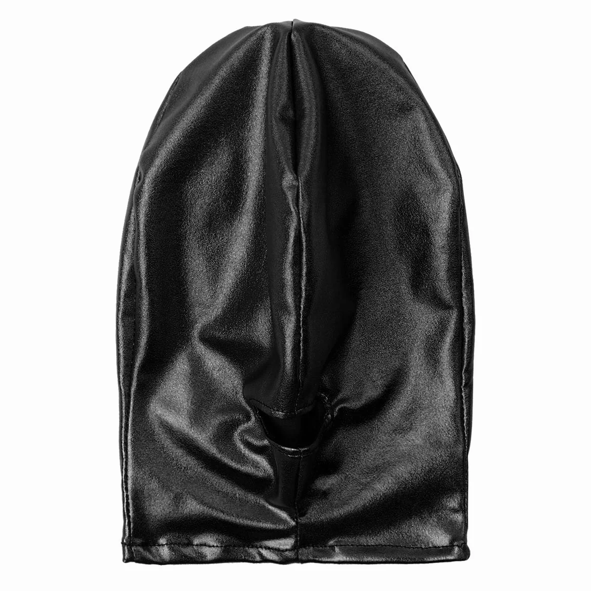Latex Lucido Metallico Bocca Aperta Traspirante Cappuccio Maschera Viso Copricapo Costume Cosplay