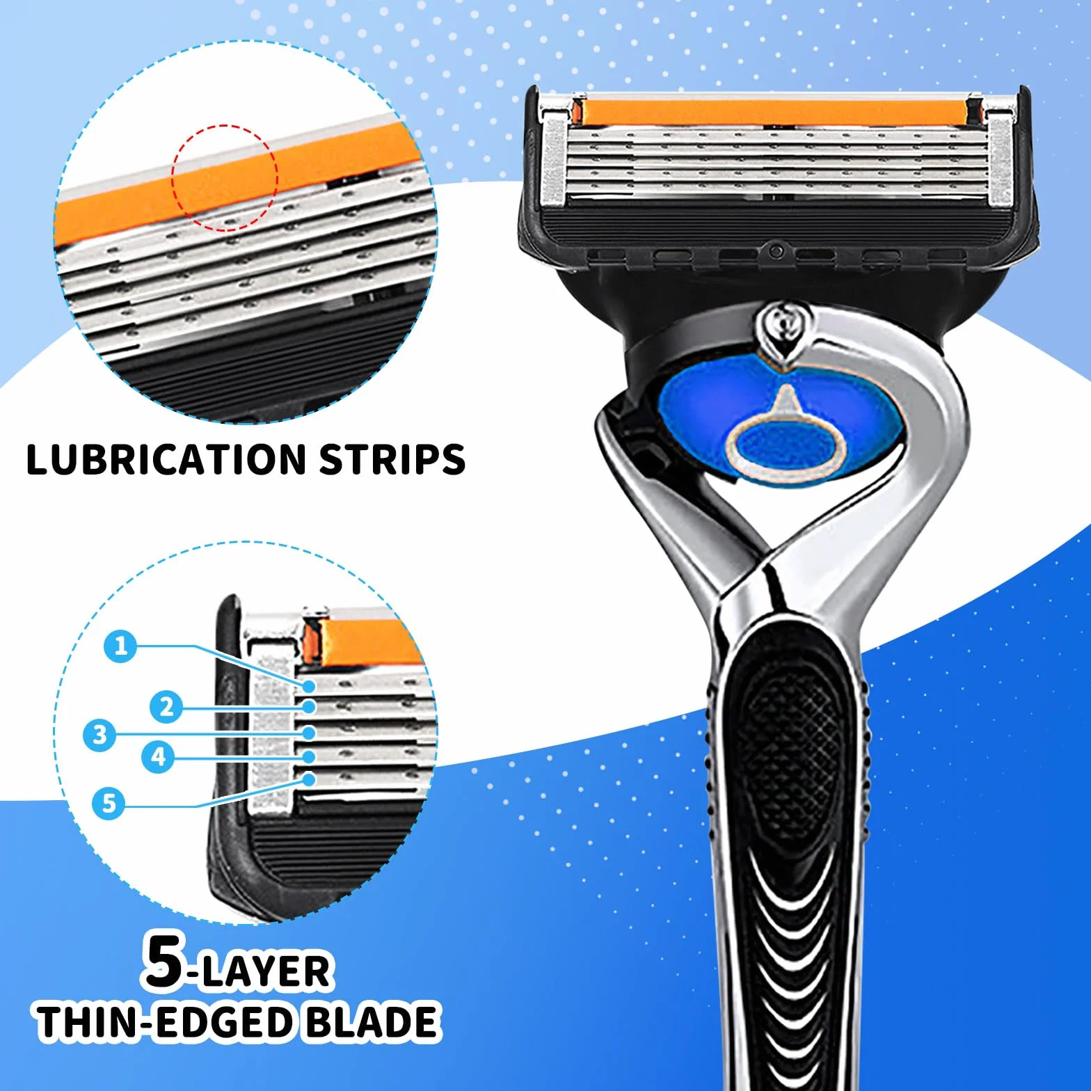 Lamette da uomo ProGlide per rasoio bagnato, 24 lame di ricambio per rasoi bagnati, pacchetti convenienza da 5 lame Fusion, lamette da barba Pro Glide