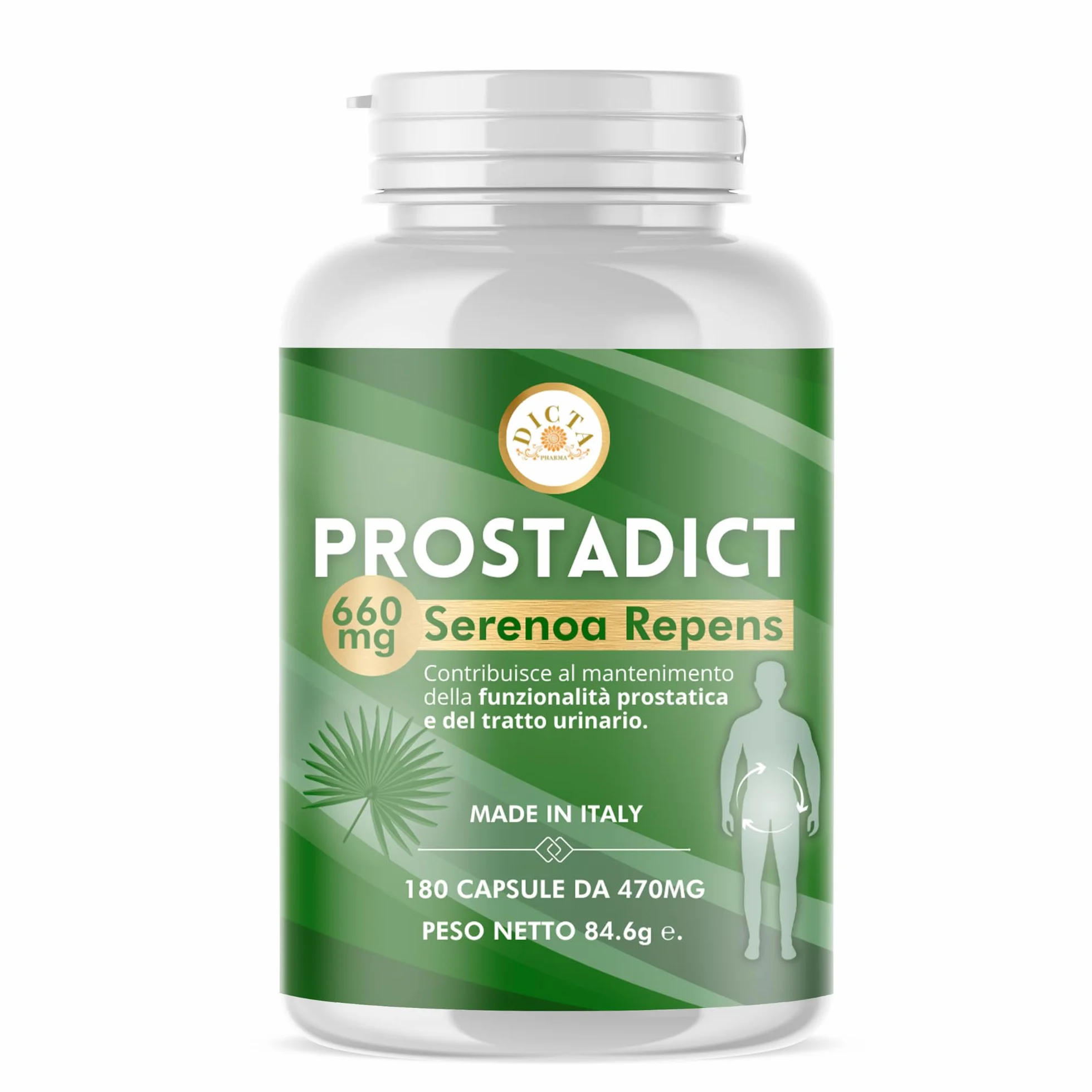 Serenoa Repens 660mg Saw Palmetto 180cps Integratore Prostata Uomo con Epilobio, Ortica e Pygeum Supporto Vie Urinarie