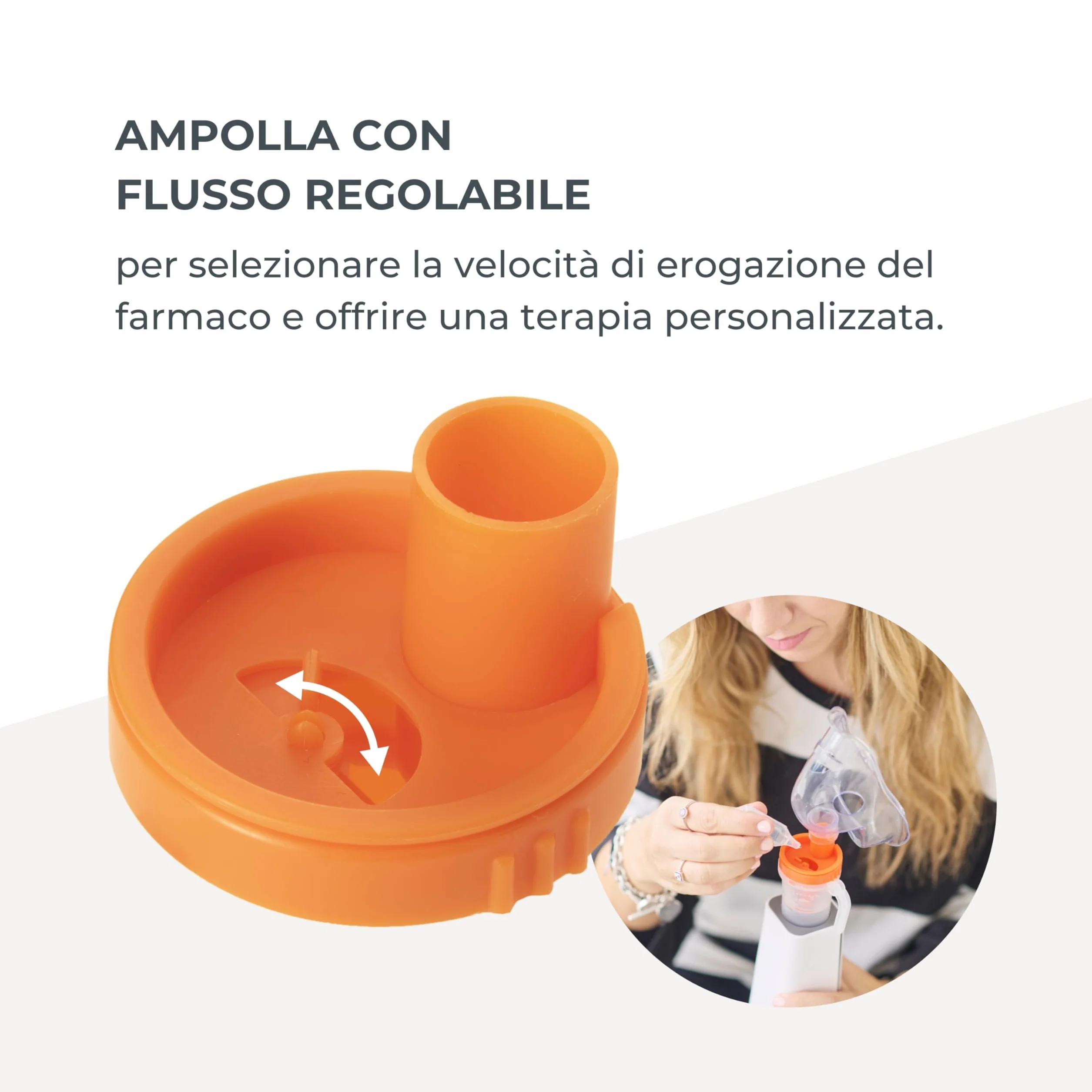 Nuvita 5030 Aerosol a Pistone Portatile con Batteria Ricaricabile
