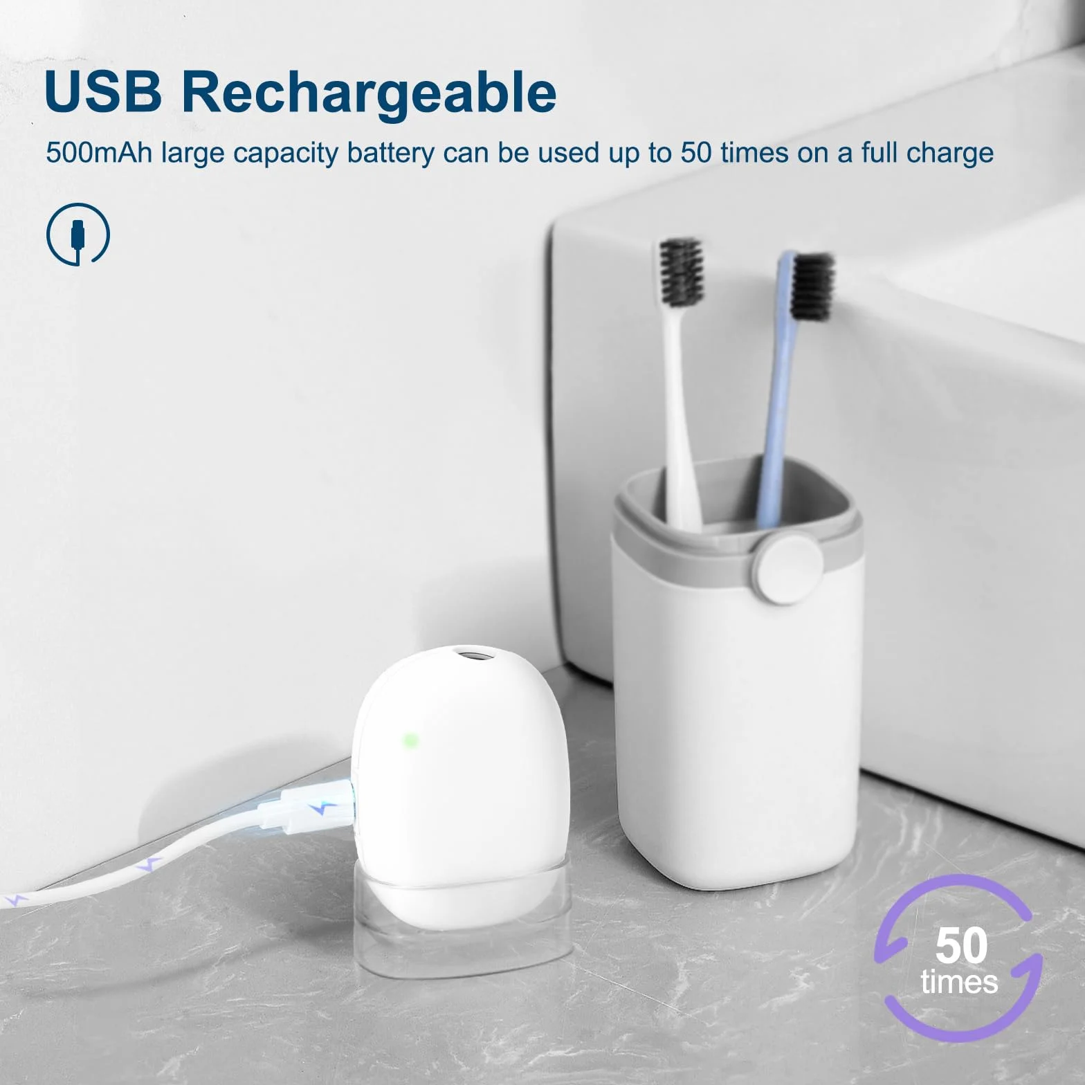 Custodia per spazzolino disinfettante UV, copertura per spazzolino ricaricabile sterilizzante per casa e viaggi, mini sterilizzatore portatile per spazzolino da denti adatto a tutti gli
