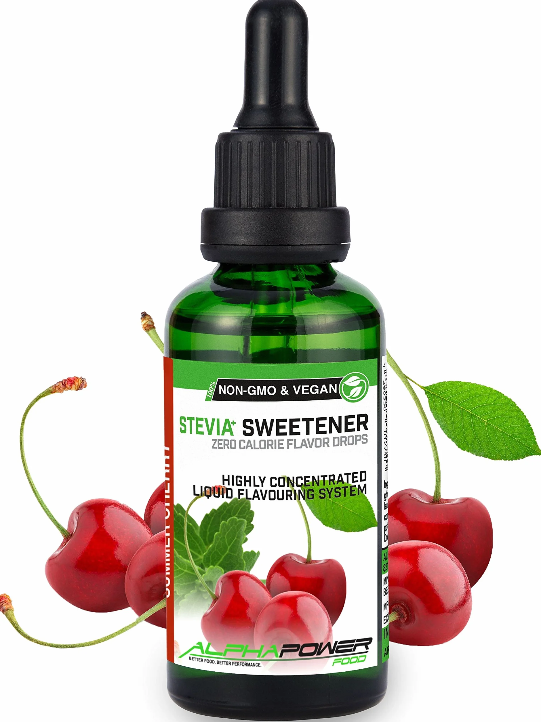 Stevia liquida 5x50ml Gocce aromatizzanti dolcificante lamponi succosi ananas mango ciliegia pesca