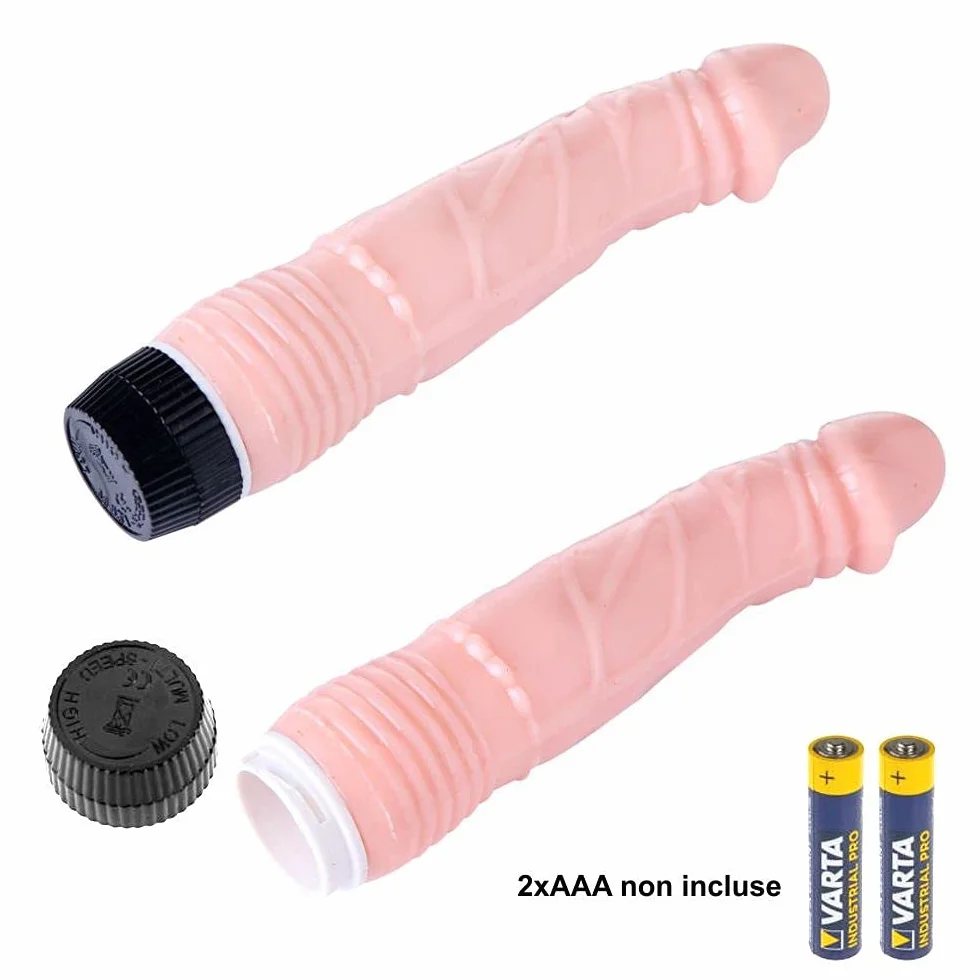 VIBRATORE ECONOMICO IN TPE MORBIDO FLESSIBILE COLOR CARNE DILDO VIBRANTE