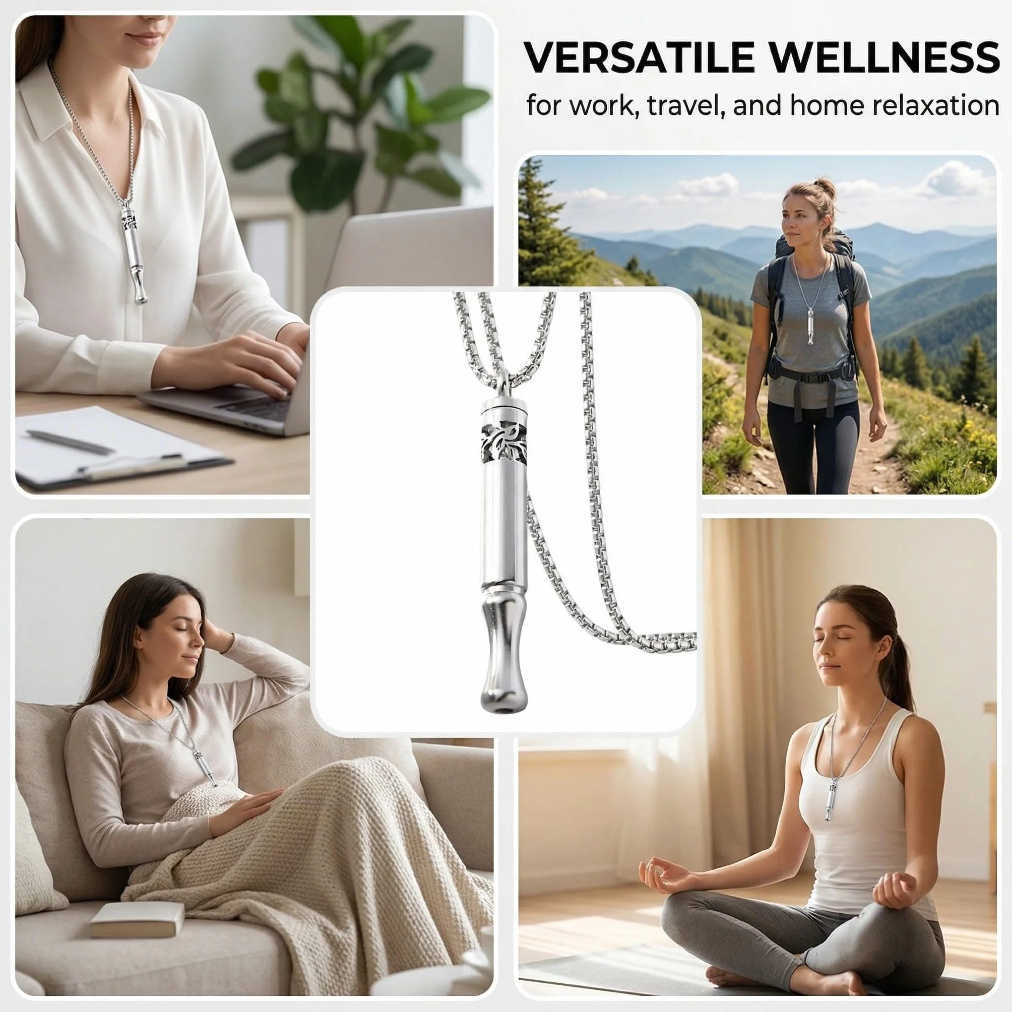 Inalatore Collana 1 Pezzo 9 Ricambi Cotone Filtri Bianchi Oli Essenziali Compatibili Diffusori Personali