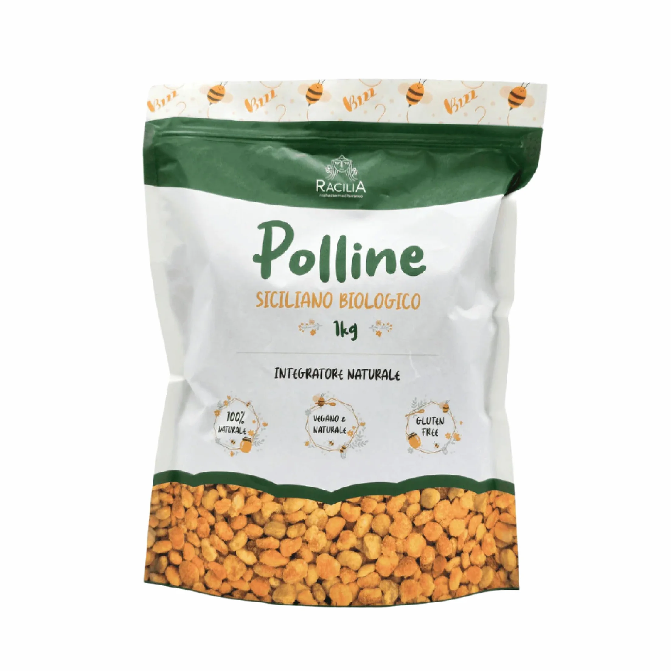 RACILIA Polline d'Api Biologico Italiano in Granuli 1kg