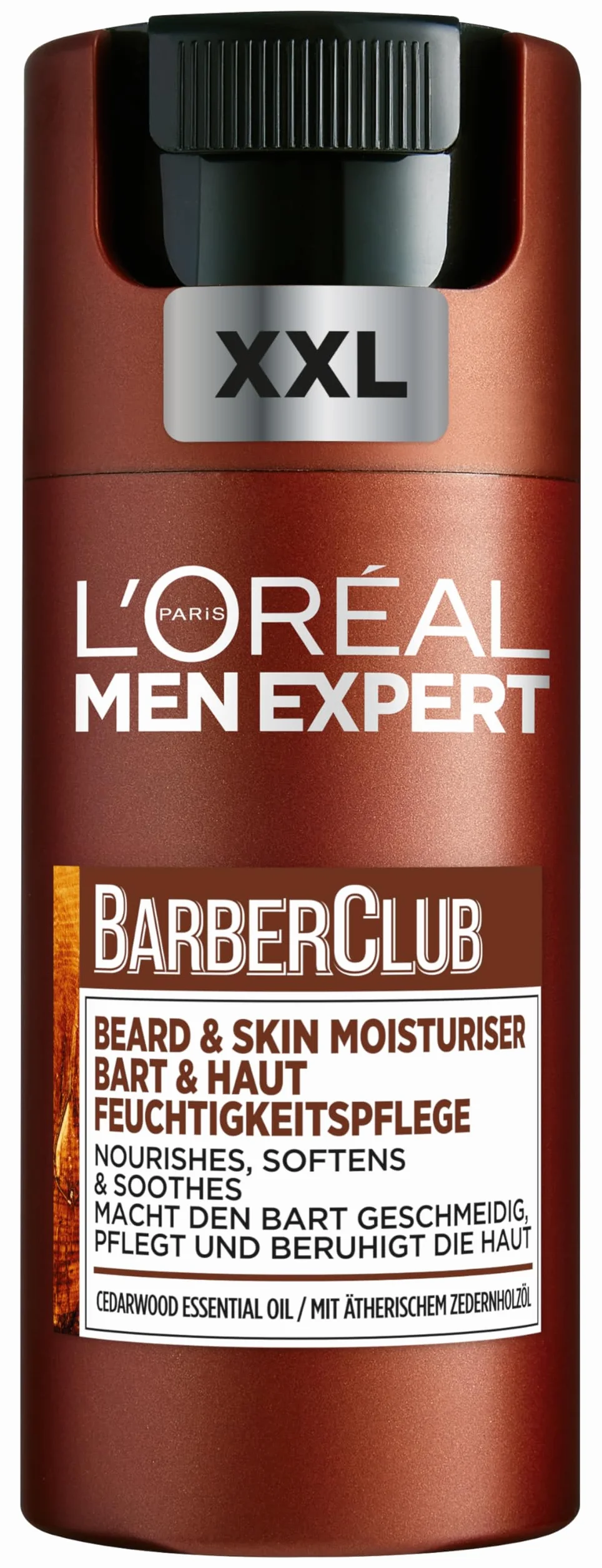 L'Oréal Paris Crema Idratante 2 in 1, Per Viso e Barba, Pelle Più Idratata e Barba Più Curata, Adatto a Tutti i Tipi di Pelle, Anche Quelle Sensibili, Barber Club, Men Expert, Maxi Formato, 100 ml