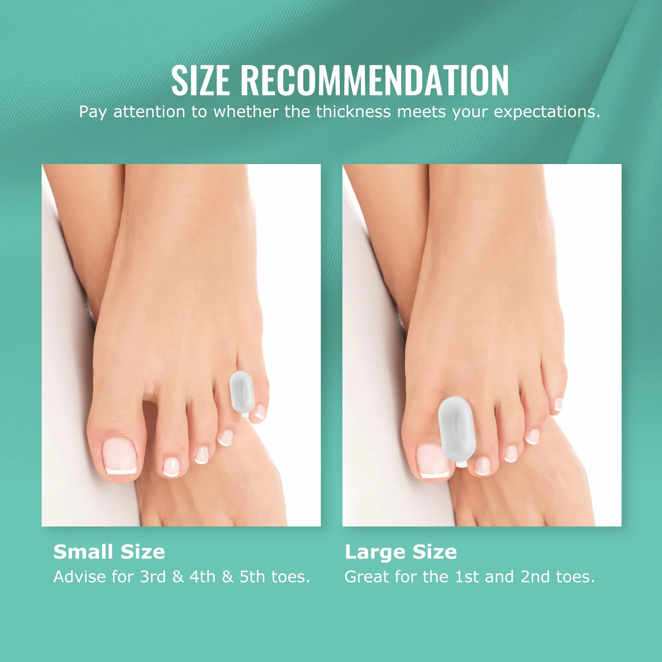 Distanziatori per dita dei piedi in gel aggiornato con Aloe Vera e silicone - Confezione 8 pezzi per raddrizzare dita sovrapposte