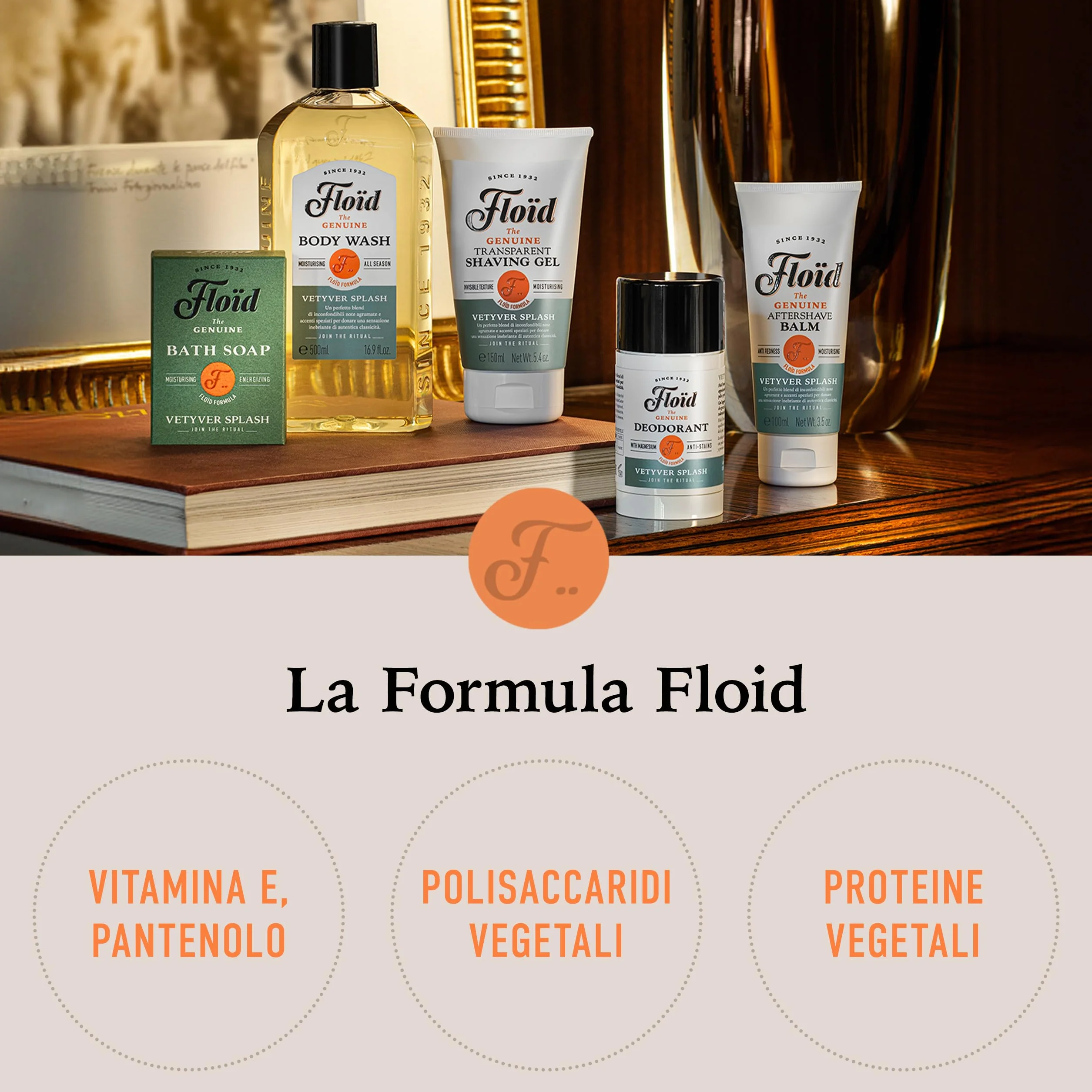 Floïd Transparent Shaving Gel Vetyver Splash (150 ml), Gel da barba profumato con glicerina idratante, Crema da barba trasparente per una rasatura comfortevole