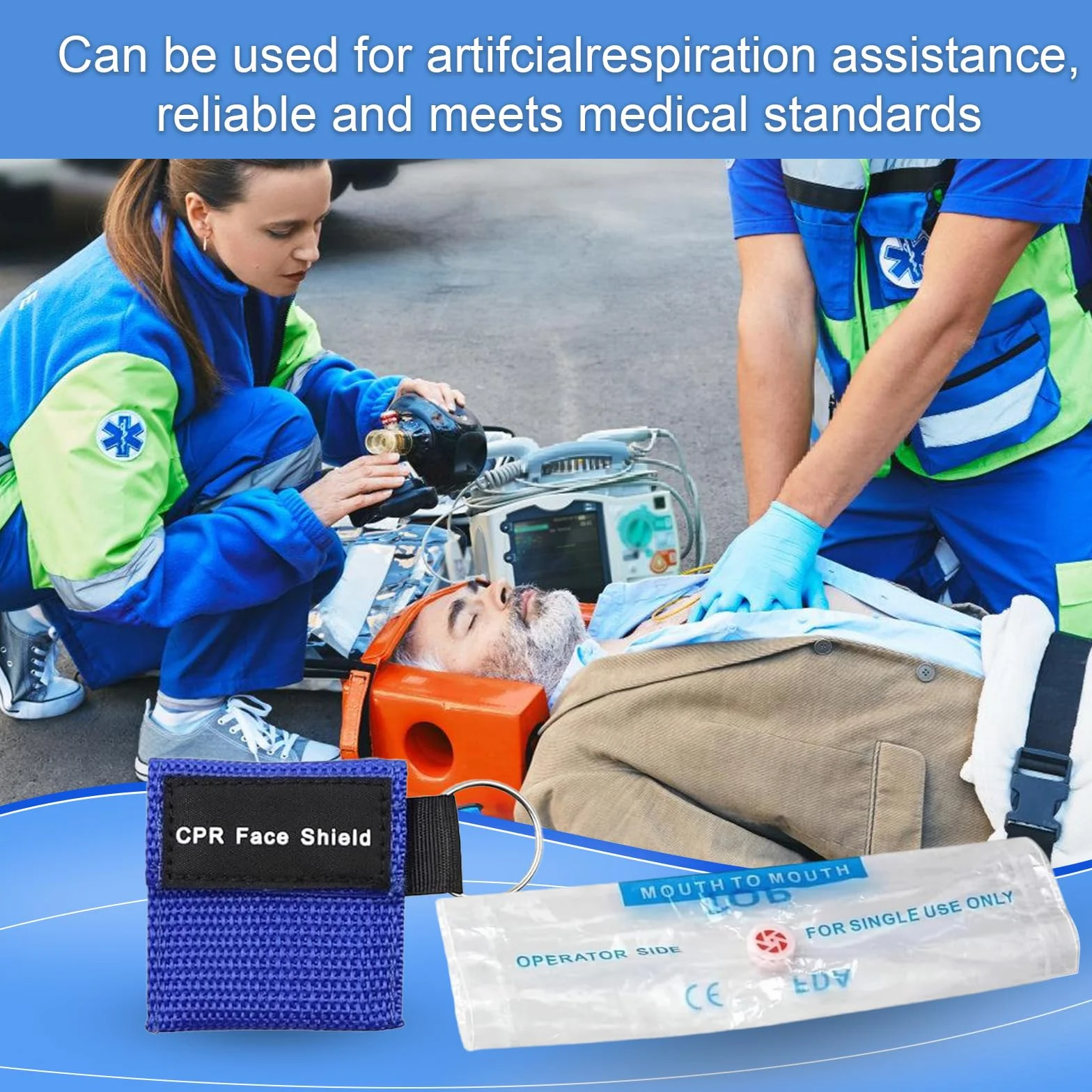 Kit Maschere CPR con Barriera di Respirazione, 3 Pezzi Maschera Respiratoria per Primo Soccorso Formazione