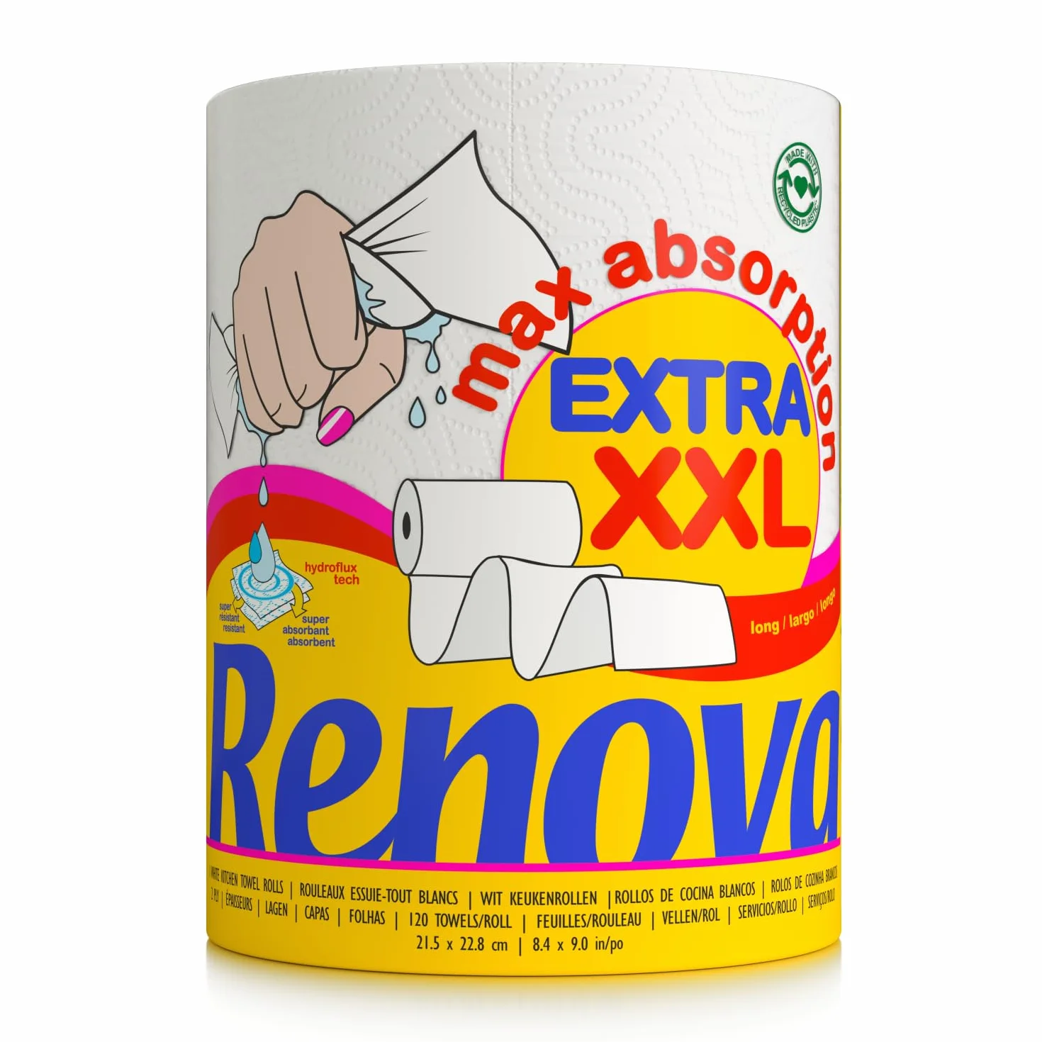 Renova Asciugamano Di Carta Maxiassorbente Extra XXL 1 Rotolo 28.8 M Bianco