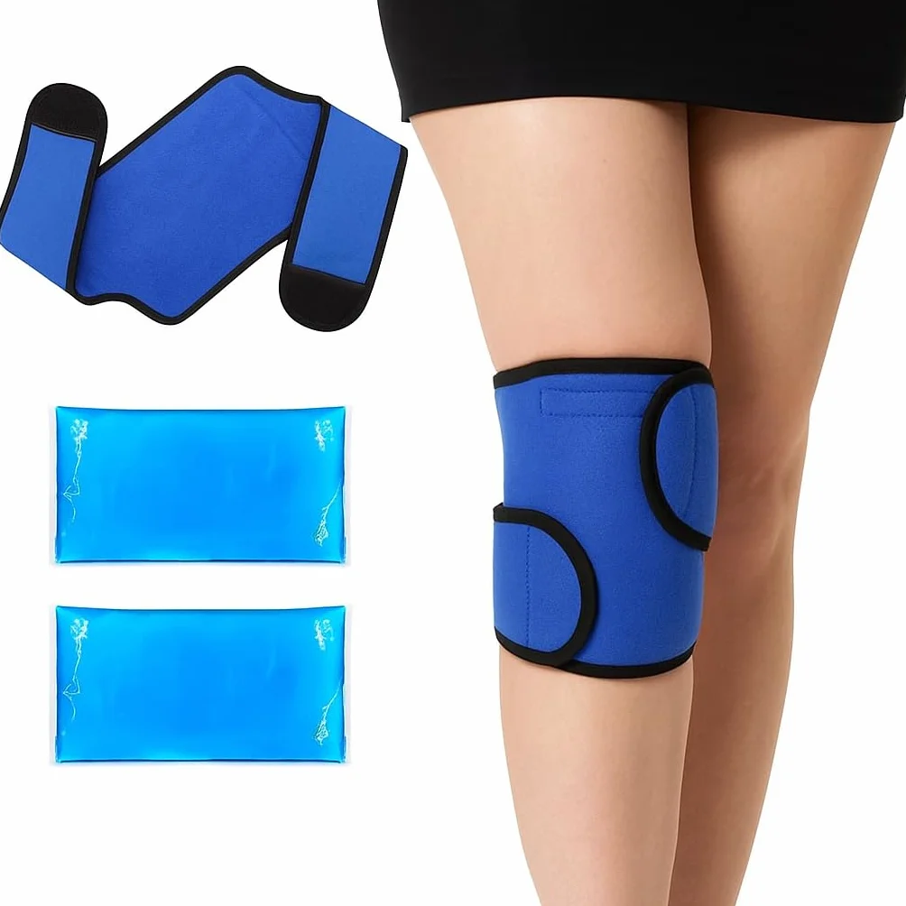 Ghiaccio Gel Riutilizzabile,Cuscinetti Terapia Caldo/Freddo,Ghiaccio Gel Caldo Freddo,Impacco di Ghiaccio per Impacchi Al Ginocchio, 8 "x 5,5"