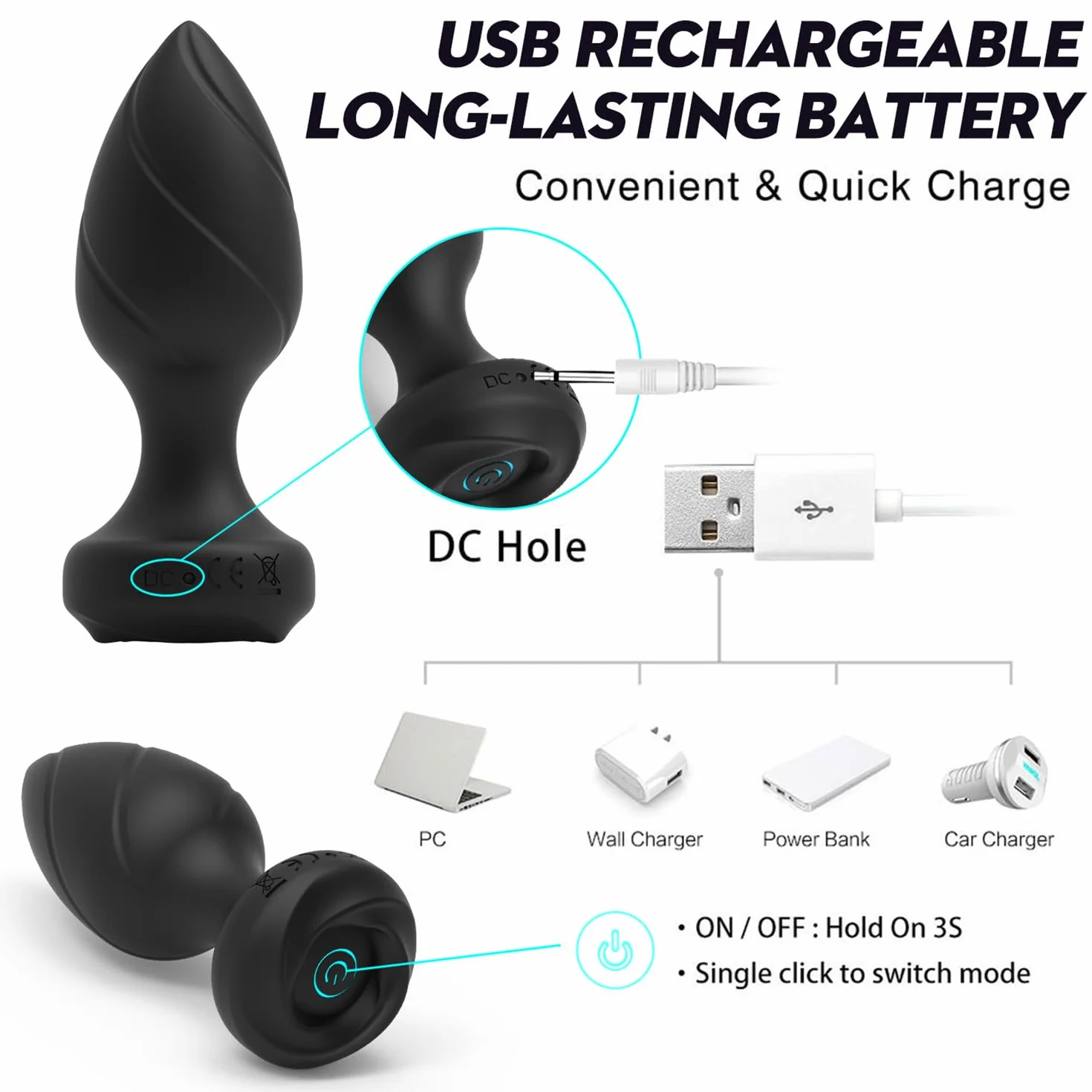Plug Anale Silencieux Wireless 10 modalità LIULIT206