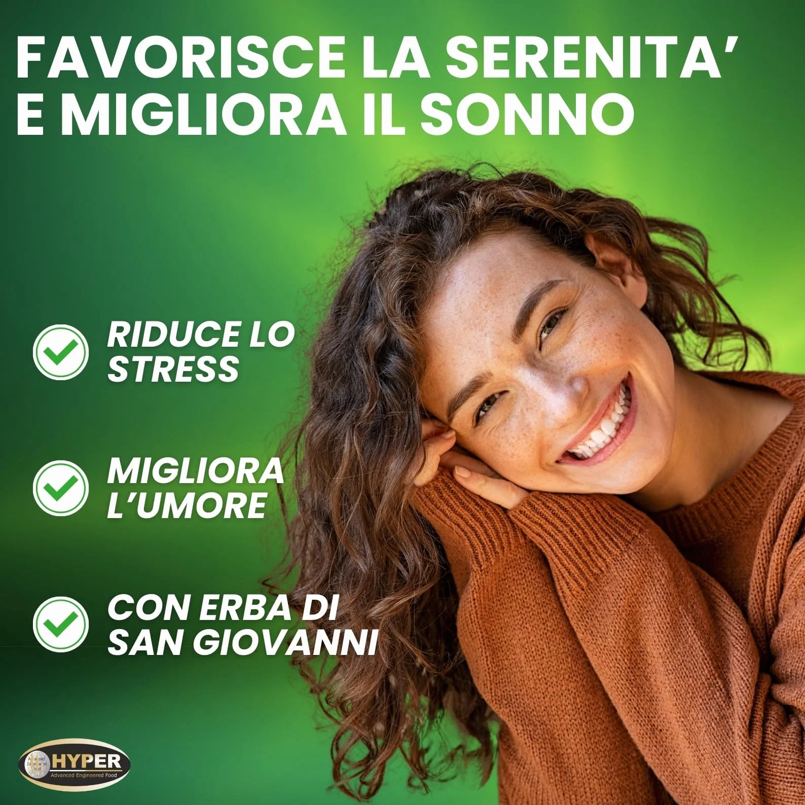 Hyper Good Life 60 Cpr - Integratore Alimentare Con Iperico Erba di San Giovanni, Griffonia e Rodiola Rosea - Riduce lo Stress e Favorisce un Naturale Stato di Serenità e Benessere