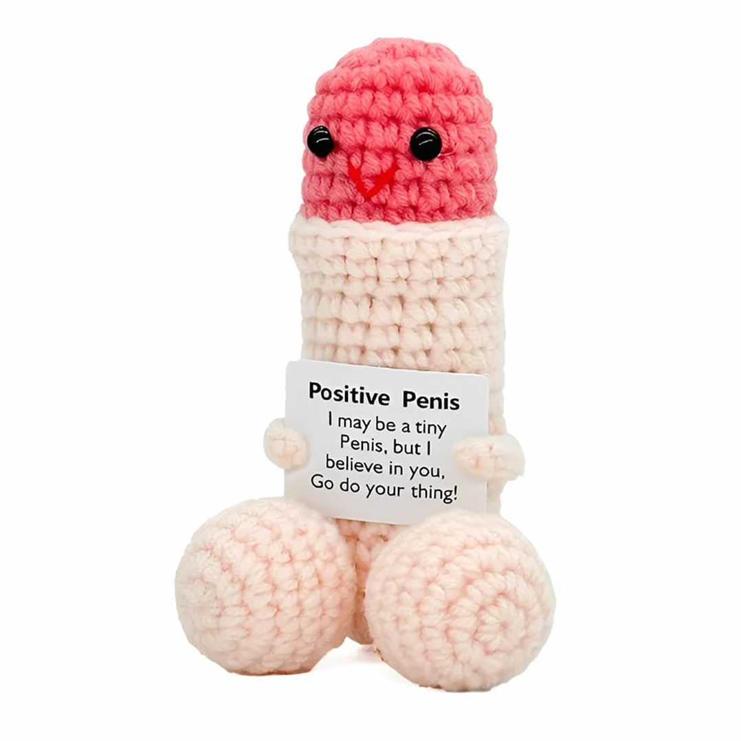 1 Pezzi Pocket Hug Penis, Bambola Del Pene Portafortuna, Mini Simpatico Pene All'Uncinetto, Patate Positive, Regalo Divertente Per Uomini, Piccolo Regalo Per Uomini E Donne(Rosa)