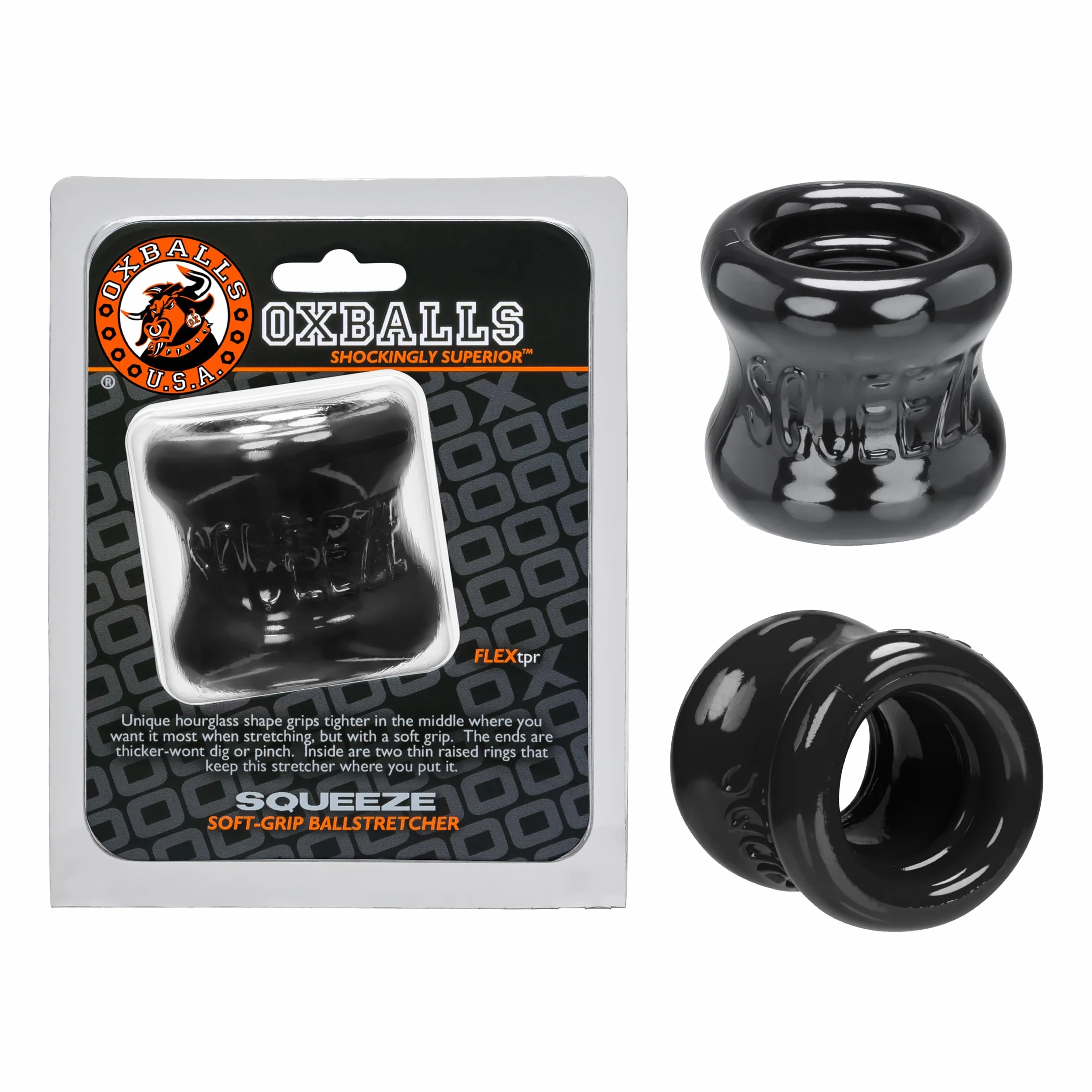 Oxballs Squeeze Ballstretcher Anello Per Testicoli Nero