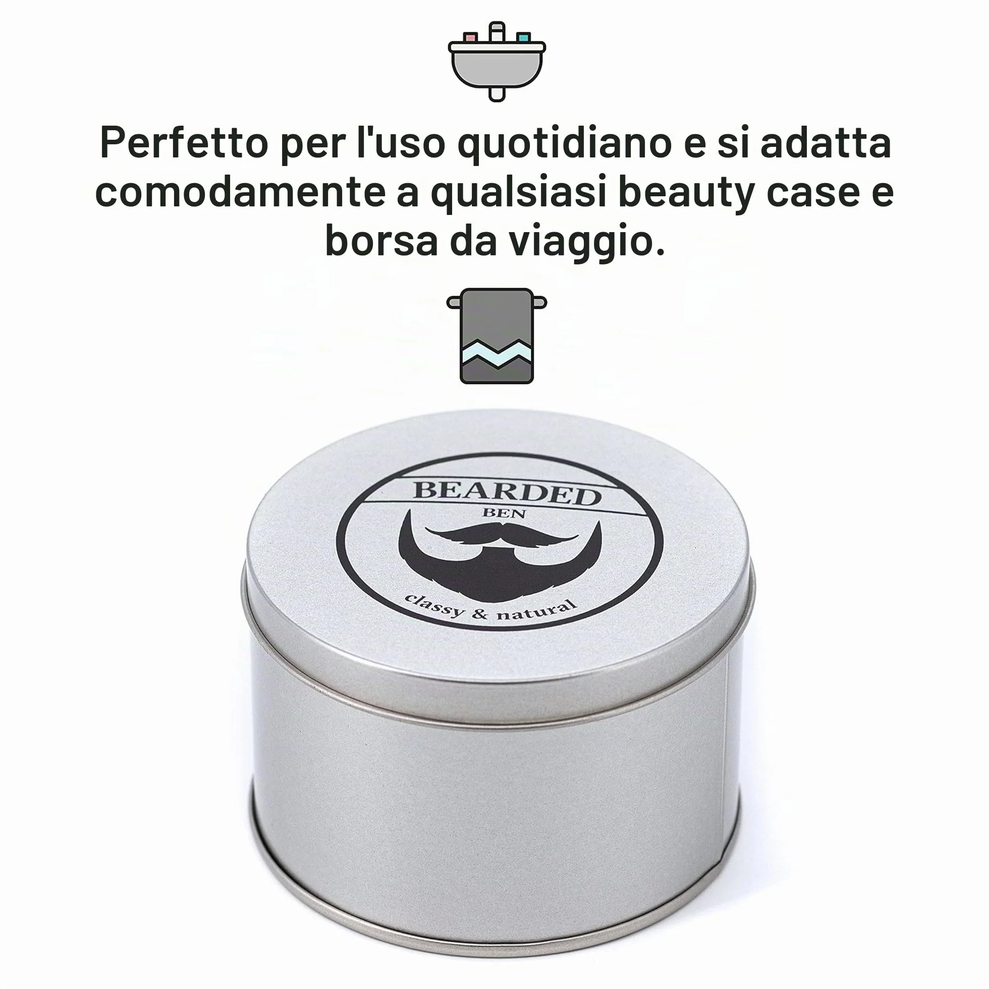 Spazzola Barba Uomo con Setole di Cinghiale - Pettine Barba - Ideale per Districare Nodi e Cura Quotidiana - Astuccio Elegante