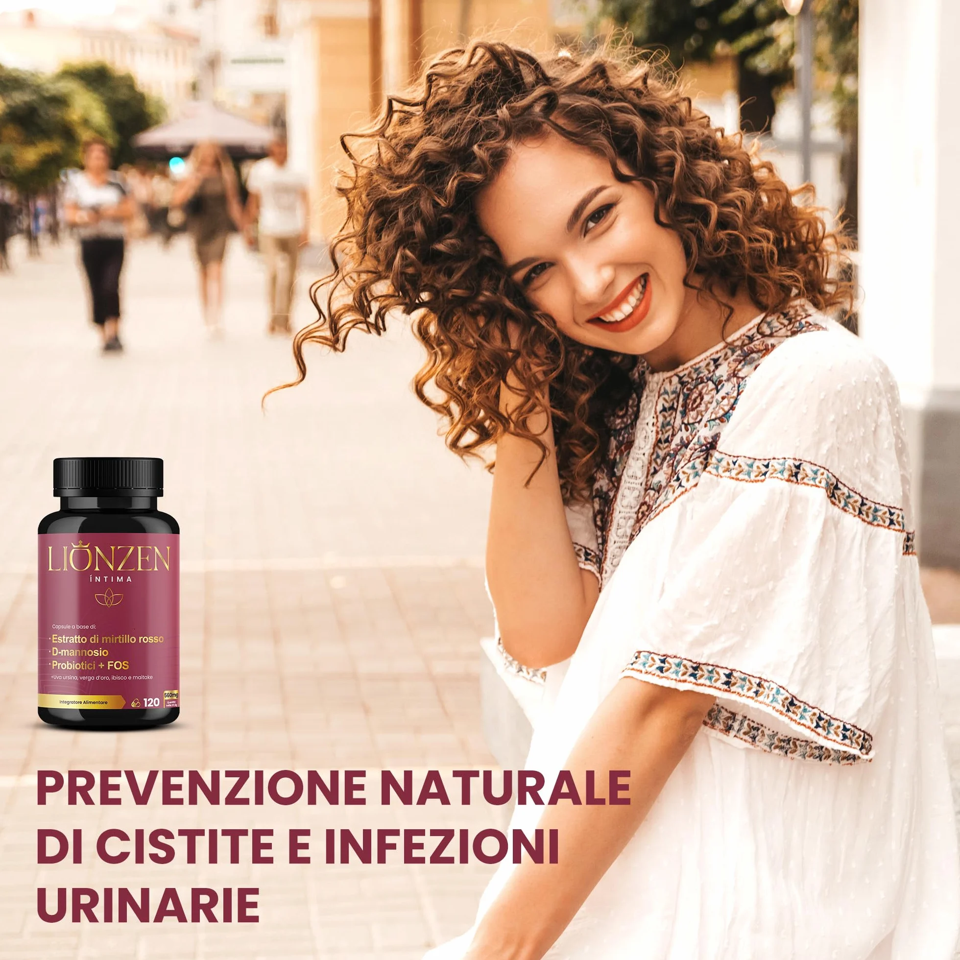 Probiotici Donna Flora Intima | Mirtillo Rosso, D-mannosio +12 Ingredienti naturali | +2000 milioni UFC | Benessere delle vie urinarie femminili | 120 capsule | Lionzen Intima