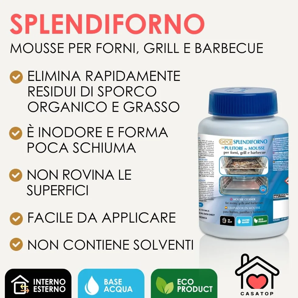 GEAL Splendiforno. Mousse per forni, grill e barbecue. 700 Grammi