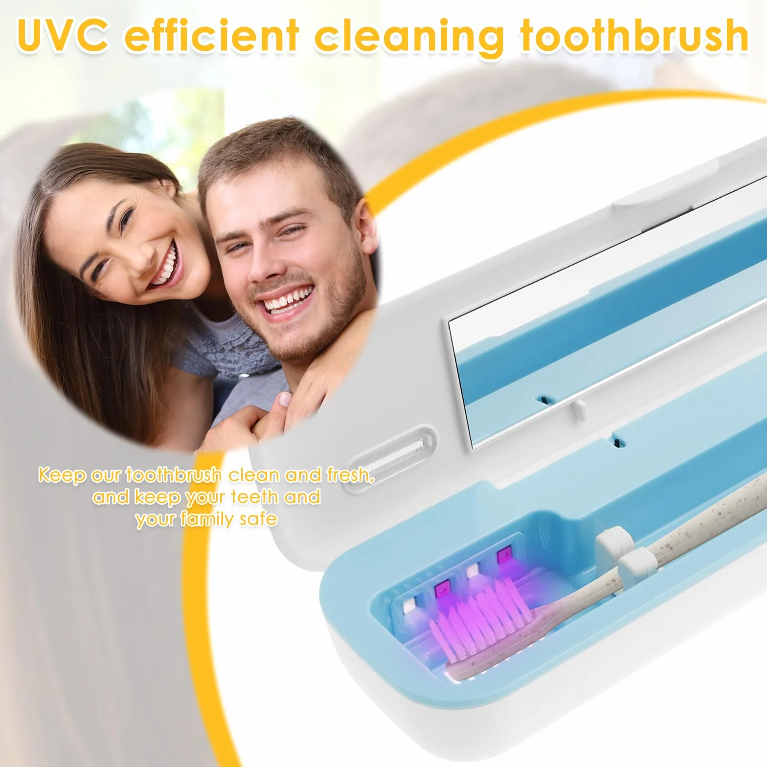 Portaspazzolino UV, disinfettante e sterilizzatore per famiglia/viaggi, regalo di compleanno per uomini