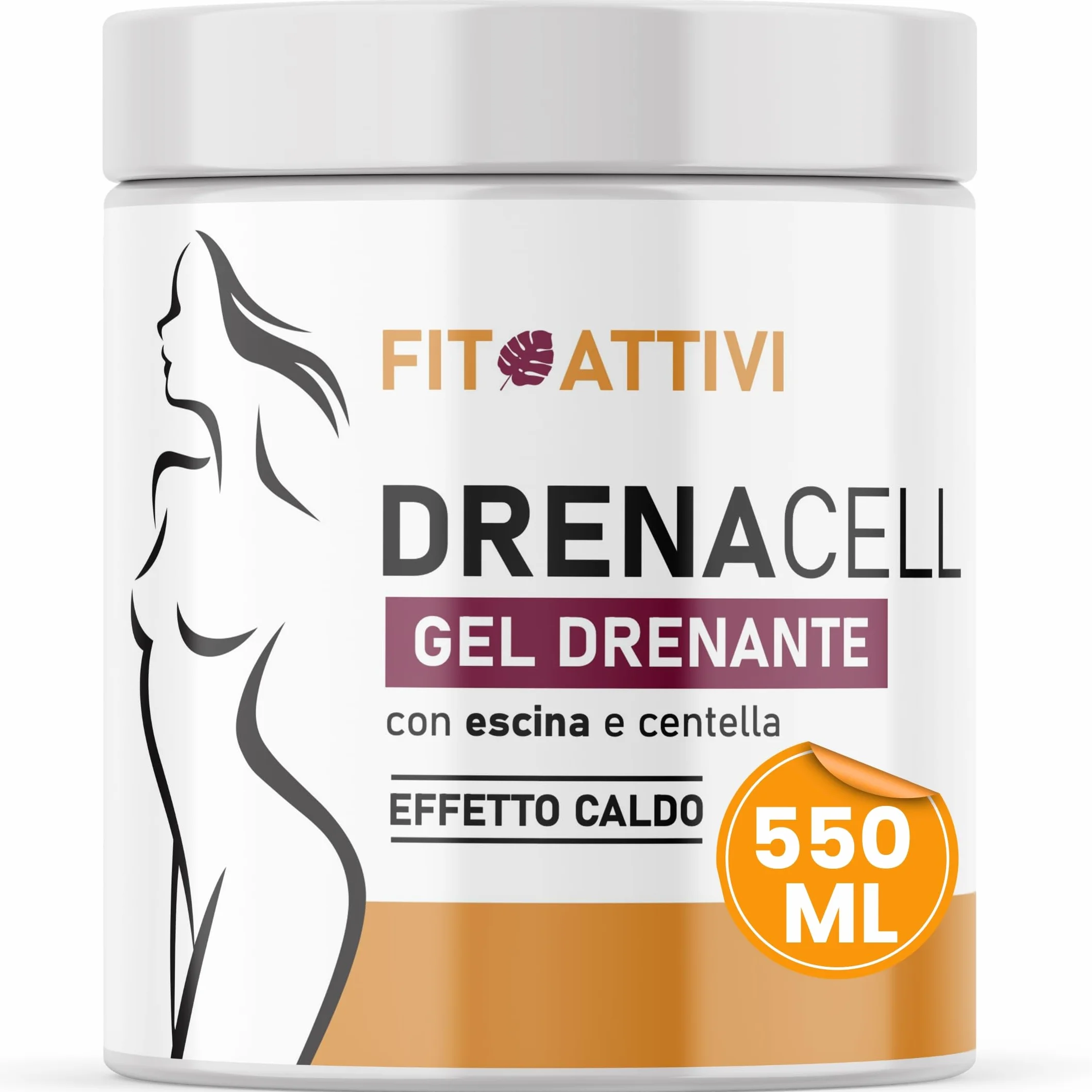 Crema Anticellulite Forte 550ml Drenante Gambe Fianchi Addome Effetto Caldo Escina Centella Asiatica Made in Italy