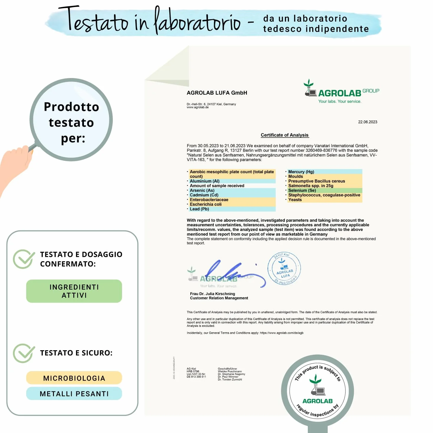 Selenio Integratore | 100 mcg | 100% NATURALE | 180 capsule (6 mesi di fornitura) | Certificato in Laboratorio | Vegan e Senza Additivi Artificiali | Vegavero®