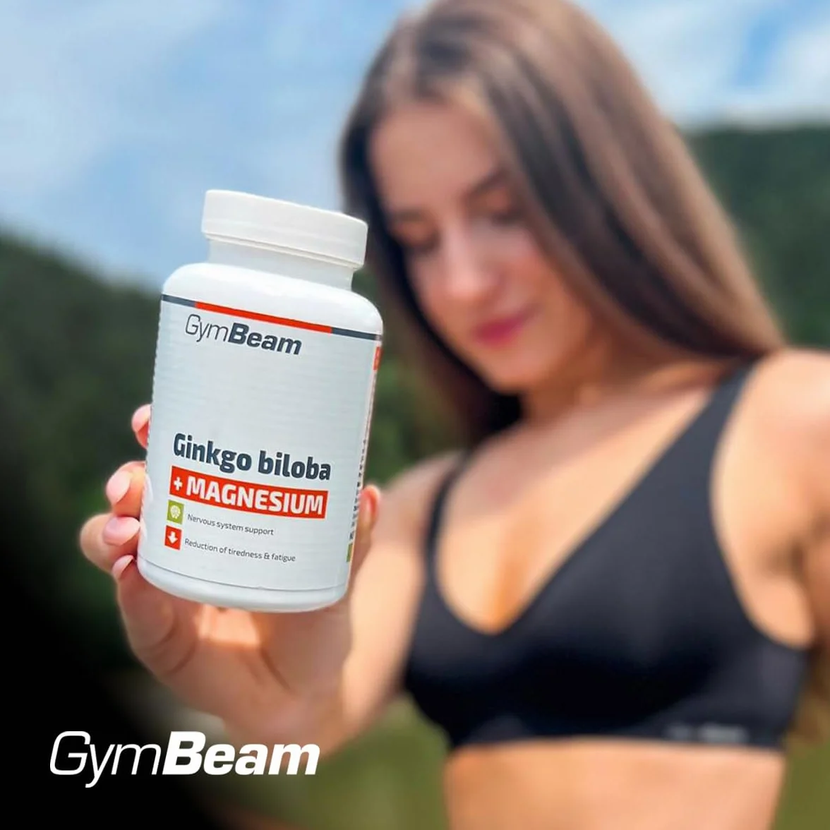 GymBeam Ginkgo Biloba e Magnesio Integratore 90 capsule 60mg Ginkgo Biloba 150mg Magnesio