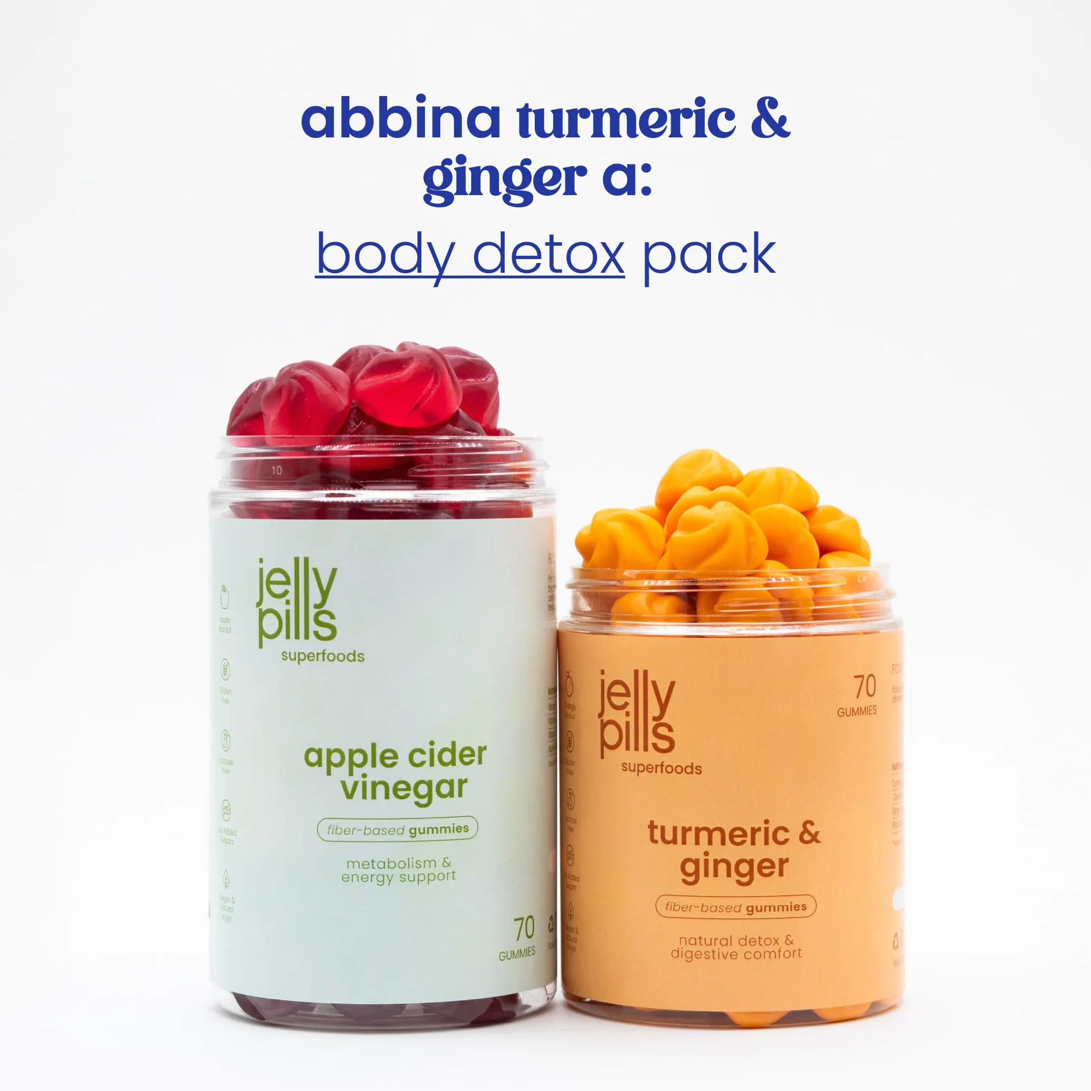 Jelly Pills Gommose Curcuma Zenzero Pepe Nero 70 Gummies Vegane Senza Zuccheri Aggiunti Gusto Arancia Naturale Salute Digestiva
