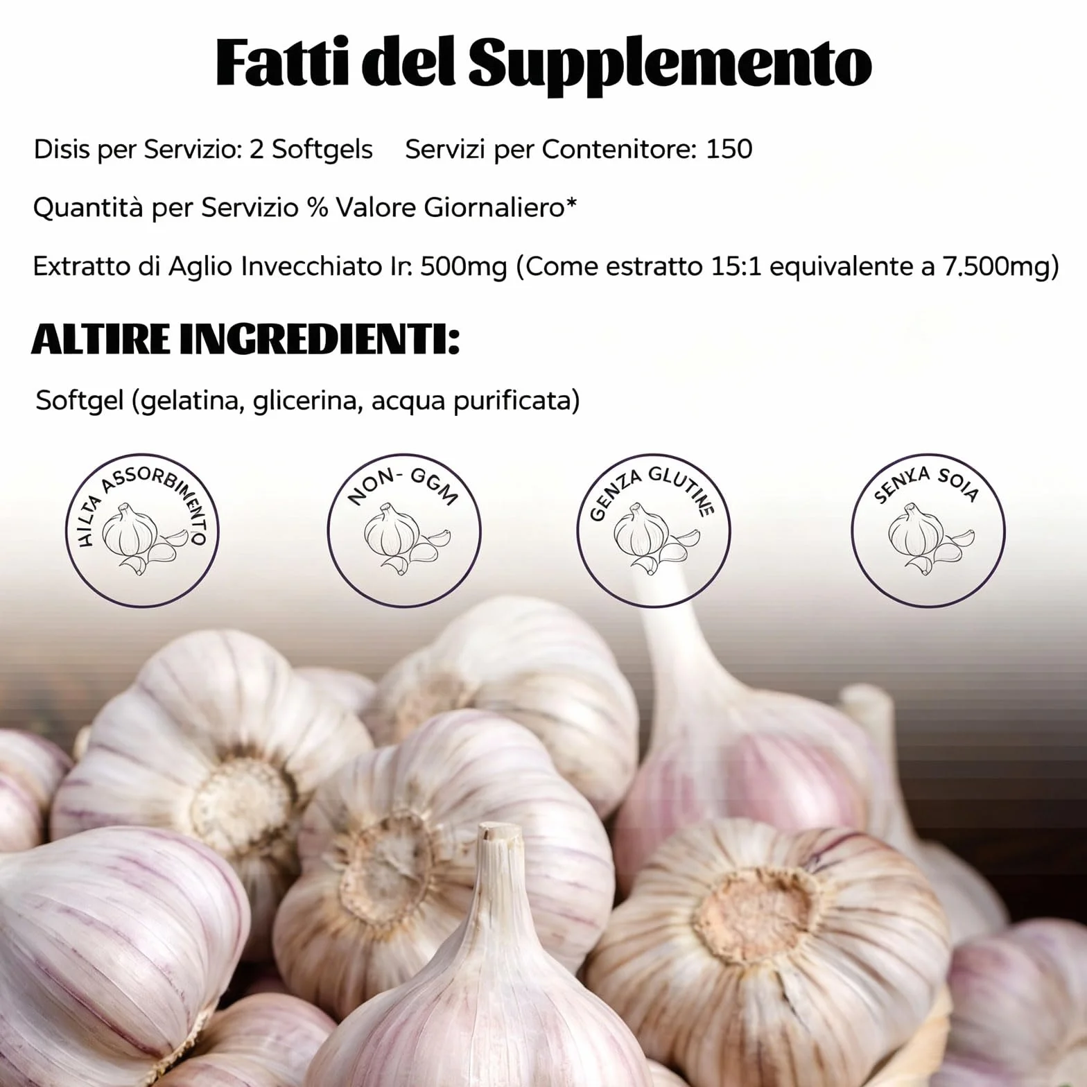 Vitaris estratto di aglio invecchiato -300 Conteggio, Vitaris aglio invecchiato 24 mesi, Ingredienti naturali, per Uomini e Donne (1)