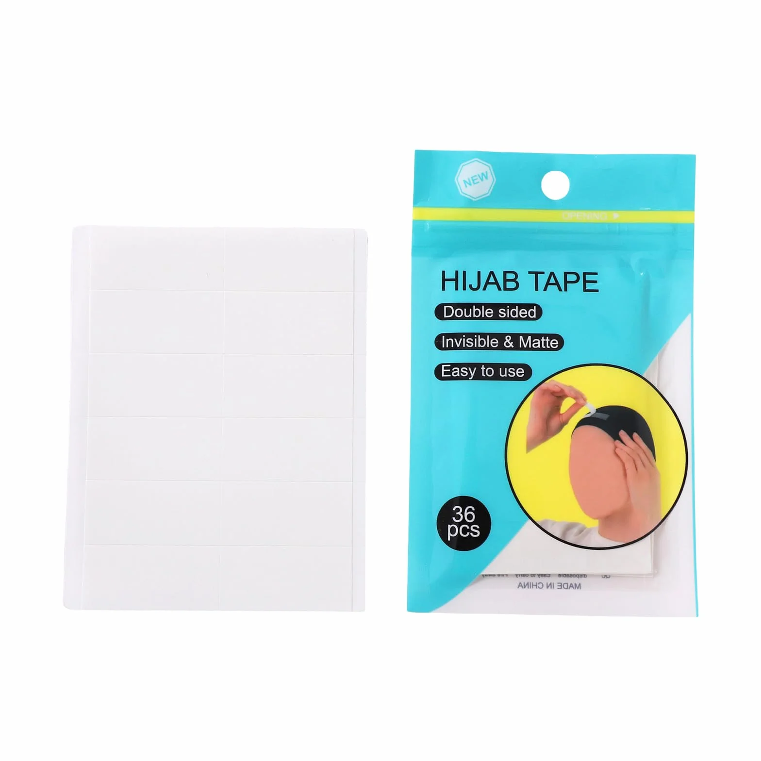 Pacchetto 36pcs Strisce Adesive Anti -Esposizione per Donne Usi Singoli Nastro A Doppio Lato Collare Fisso con Adesivi Antisciplici in Tessuto A Doppio Lato Hijab Hijab