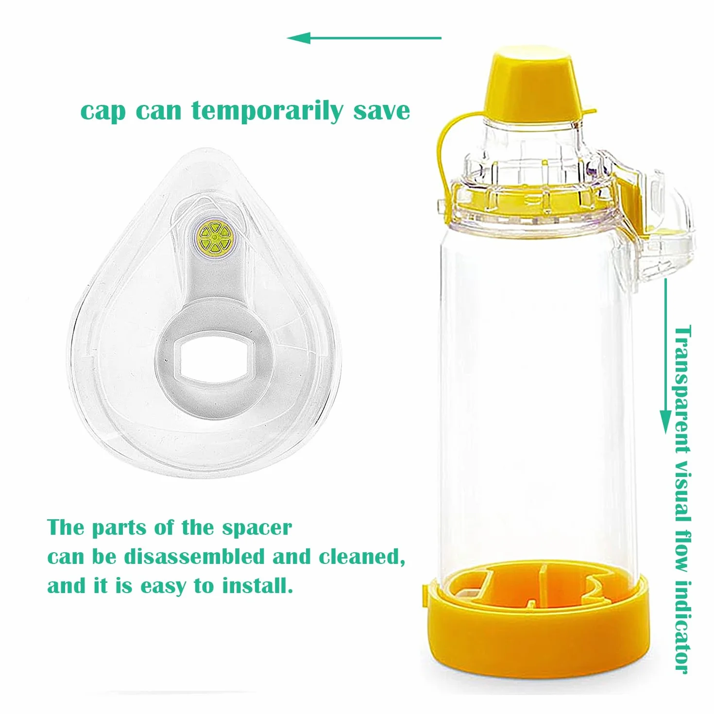 Chamber Plus Flow-Vu Antistatico Maschera per Adulti Large Yellow