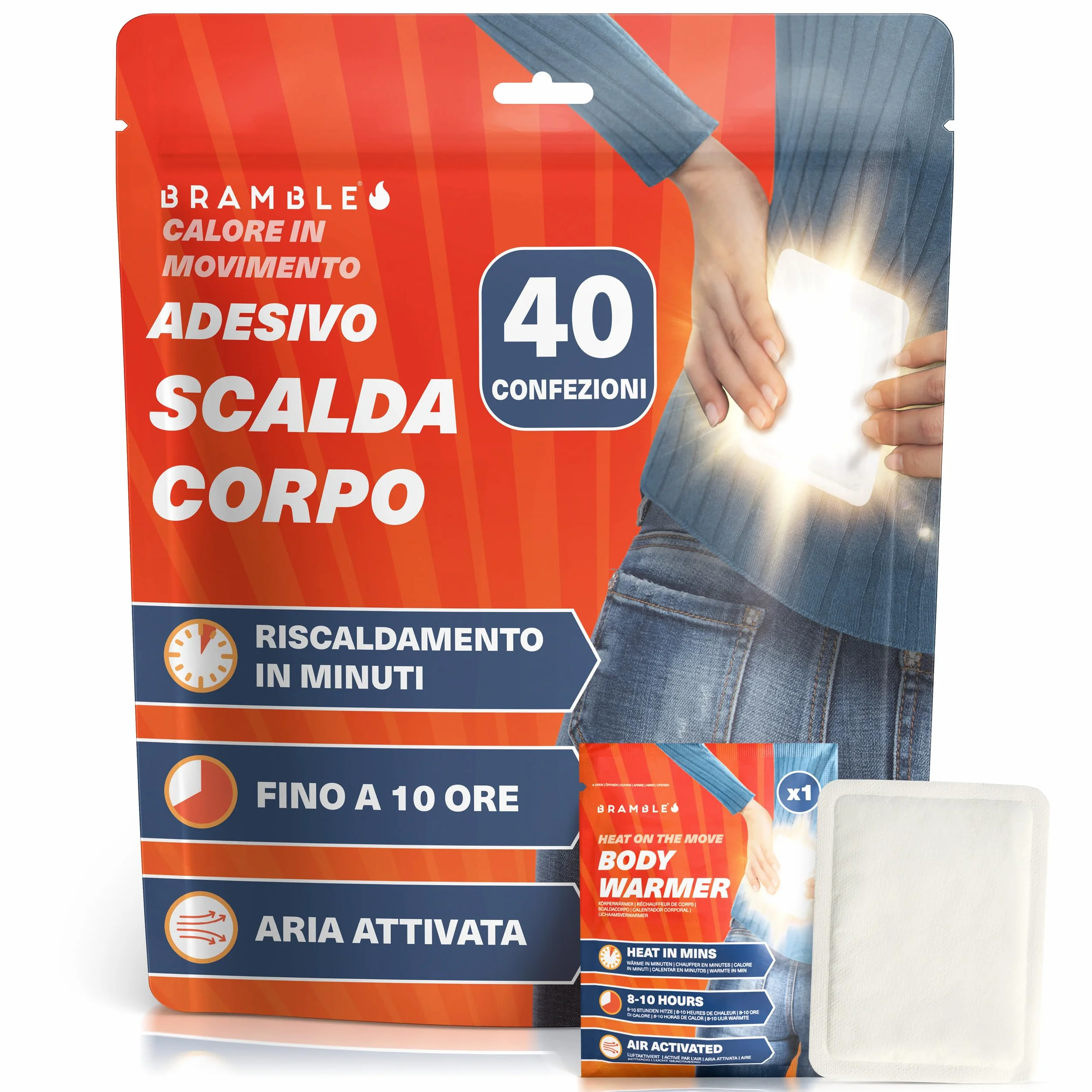 Bramble Scaldamuscoli adesivi cerotti ultrasottili calore mirato 40 sztuk 10 godzin