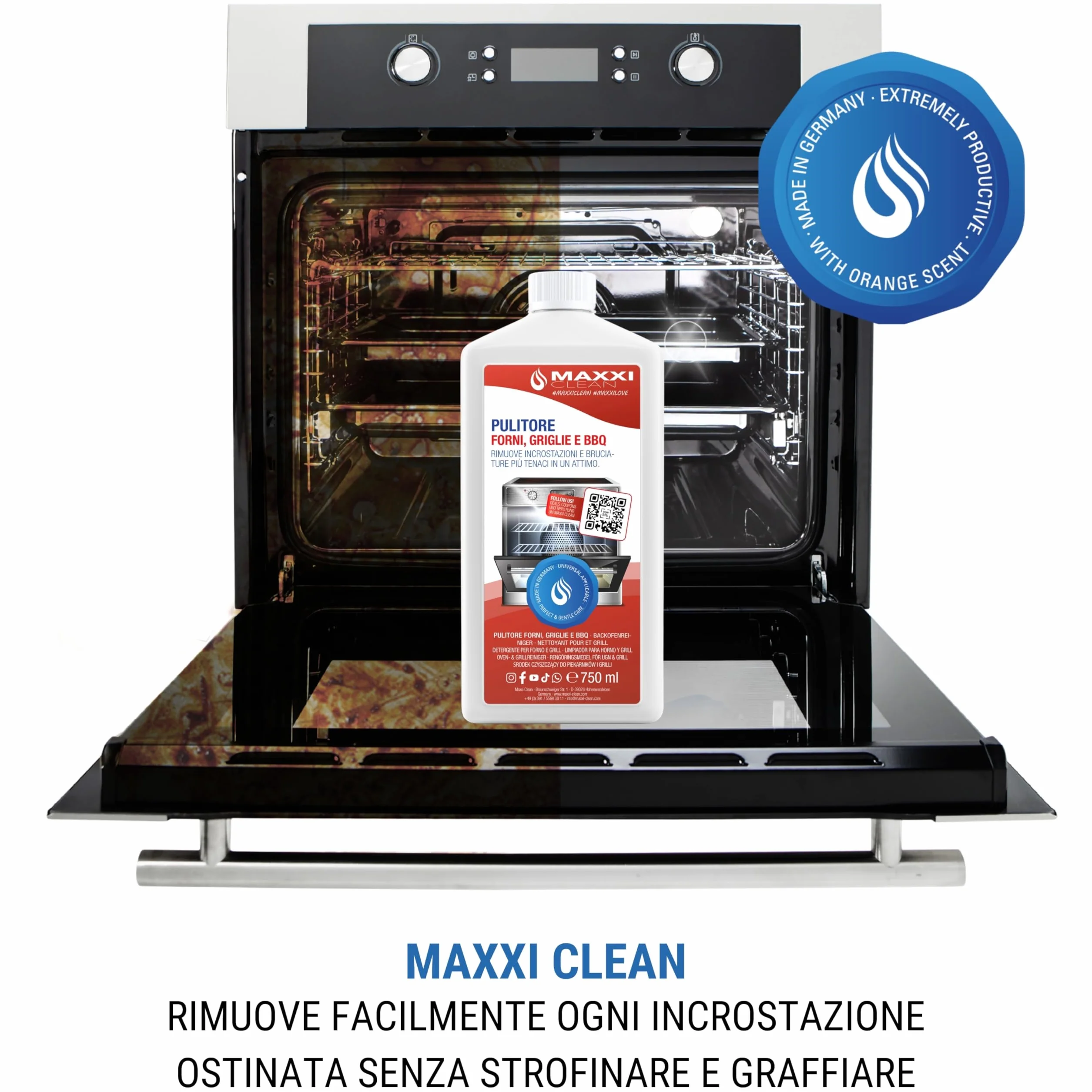 MAXXI CLEAN Pulitore per forno extra forte 750 ml sgrassatore