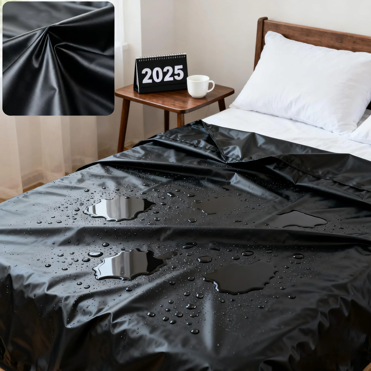 Set di 2 lenzuola impermeabili in PVC 210 x 200 cm