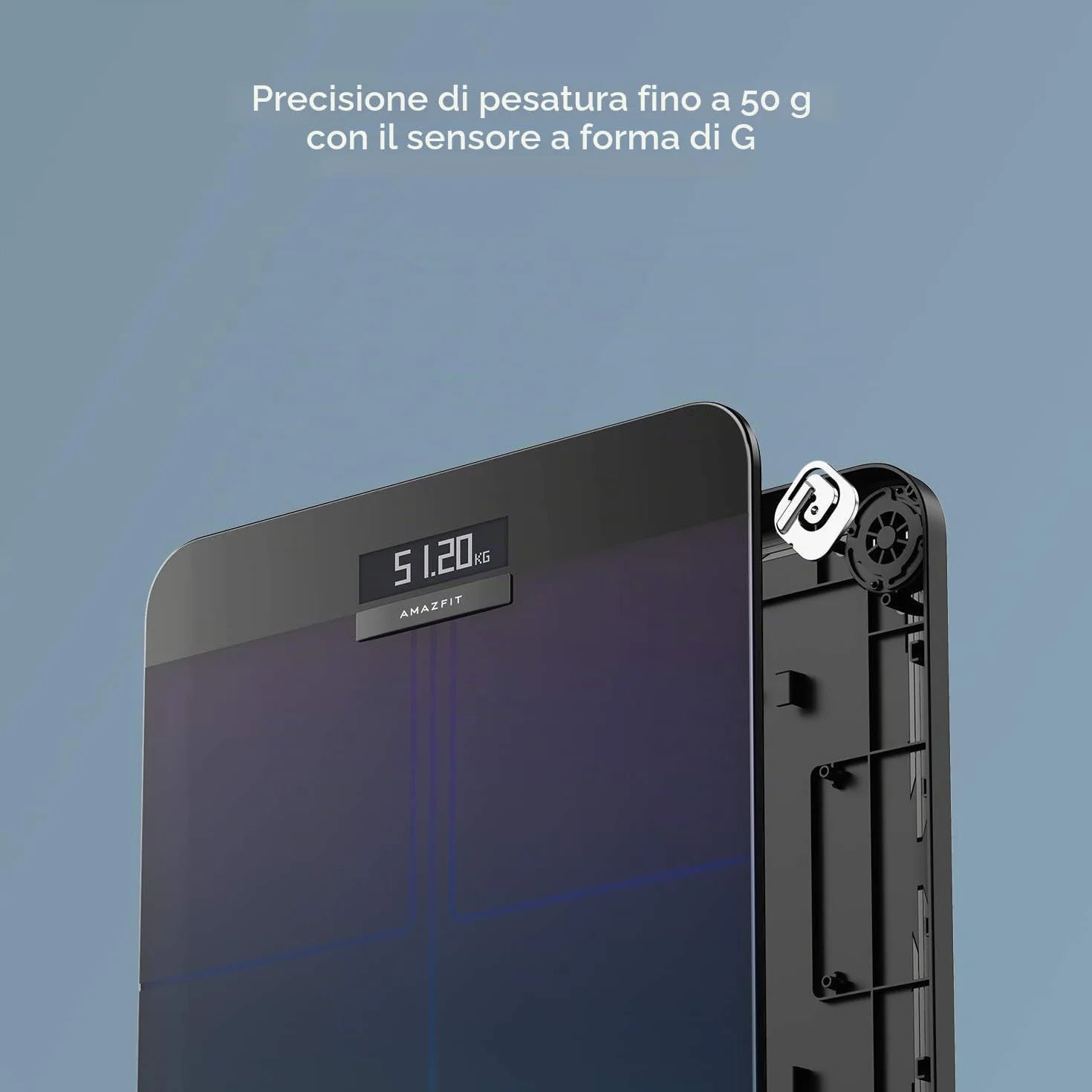 Amazfit Smart Scale Bilancia Pesapersone Impedenziometrica 16 Indici di Misurazione Massa Grassa App iOS Android