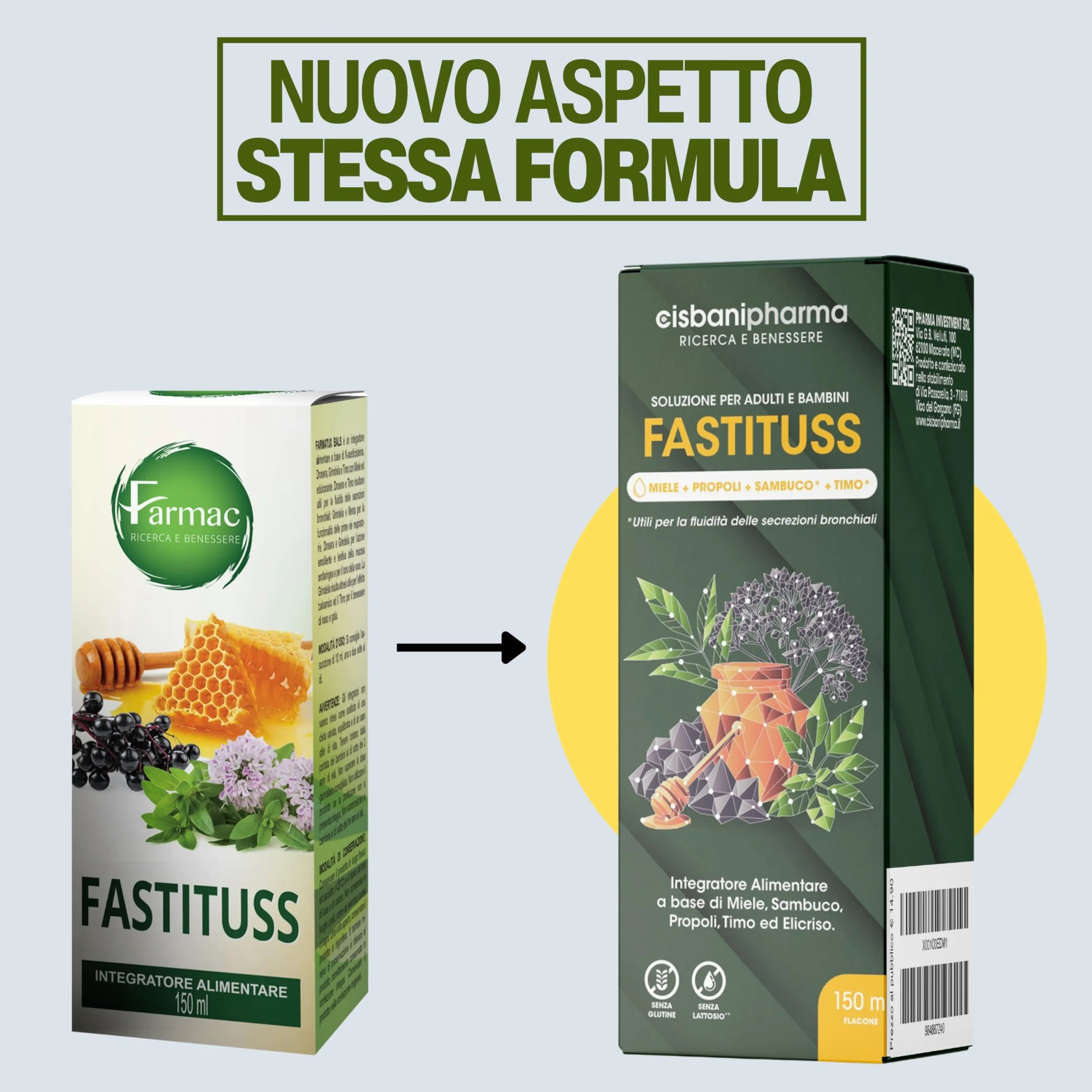 CISBANI PHARMA Sciroppo tosse secca e grassa e mal di gola a base di Sambuco, Miele, Propoli, Timo ed Elicrisio - Emolliente e lenitivo - Flacone 150 ml, per Adulti e Bambini