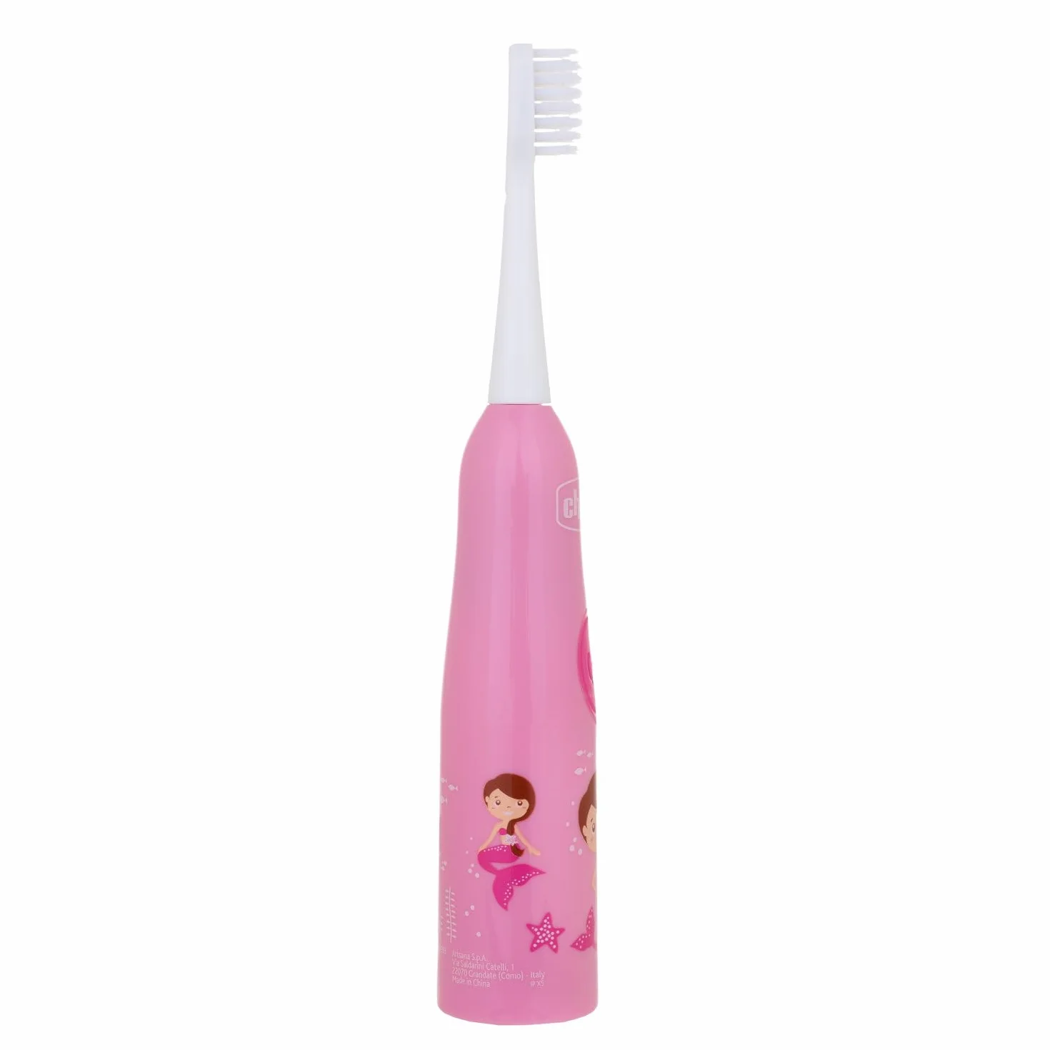 Chicco Spazzolino Elettrico Bambini, Setole Morbide, Delicato Sulle Gengive, Con Batterie Sostituibili E Testina Di Ricambio, Rosa, 3 Mesi+