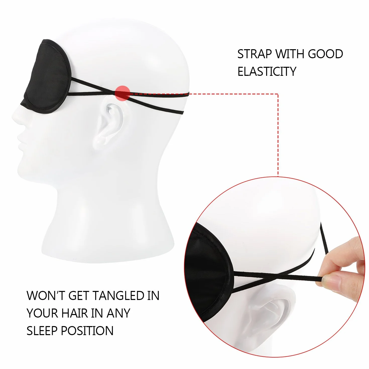 20 Pezzi Maschera per Occhi a Benda per Viaggio di Gioco del Sonno con Naso Pad (Nero)